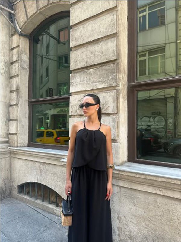 Askılı Salaş Takım Siyah - M