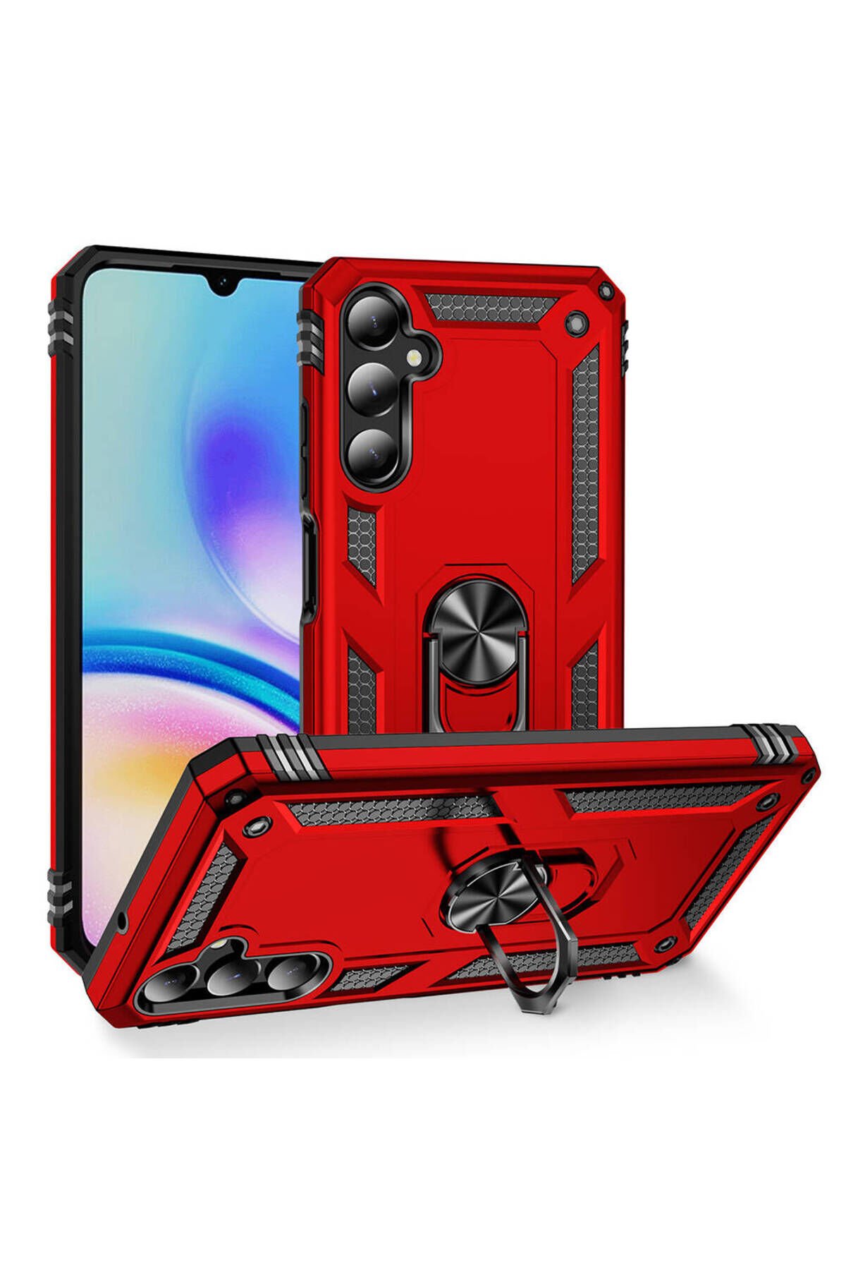 Galaxy A05S Kılıf BSAY Vega Kapak - Siyah Kırmızı