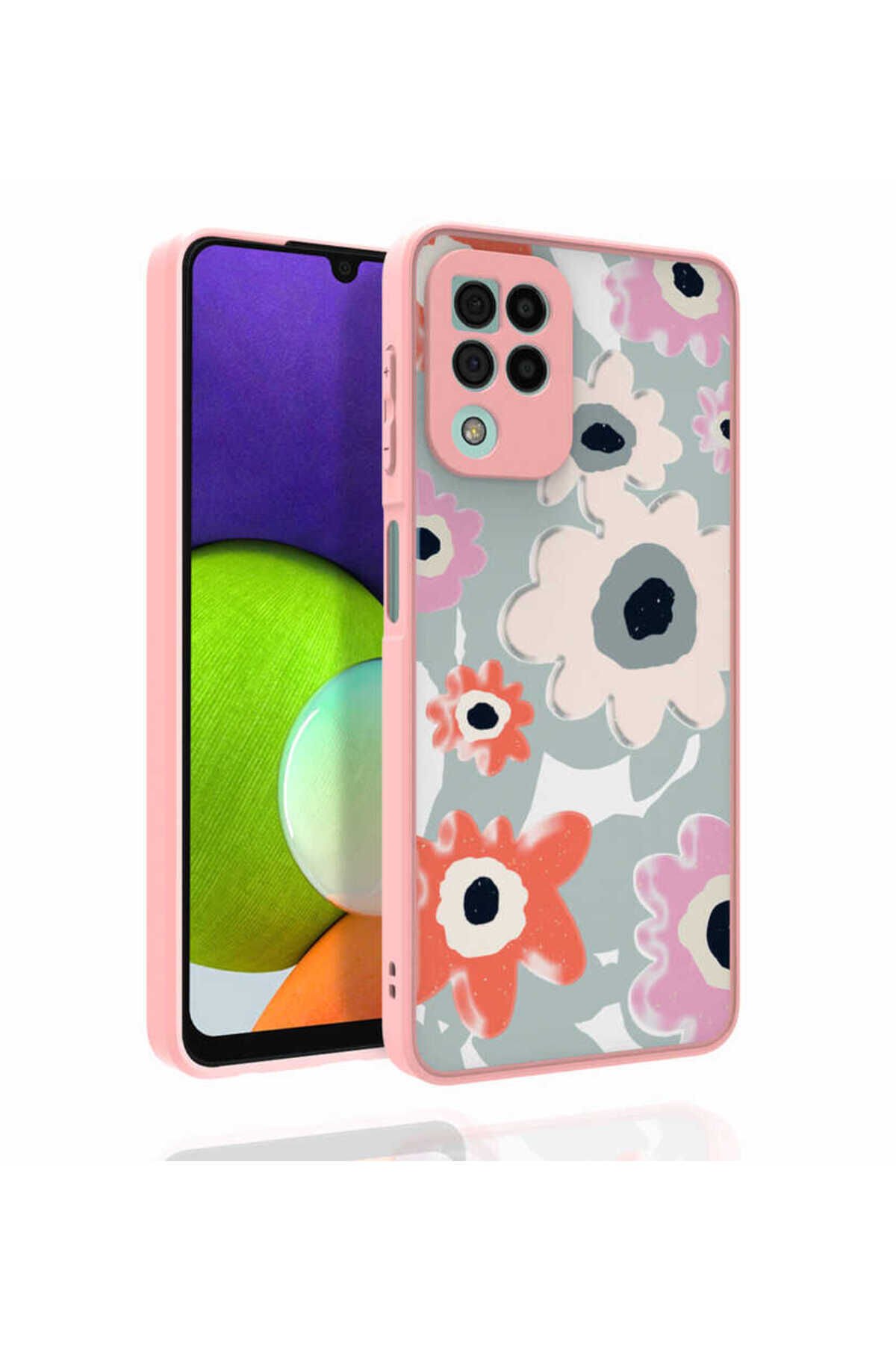 Galaxy M32 Kılıf Desenli Kamera Korumalı Parlak BSAY Nora Kapak - NO6 No6