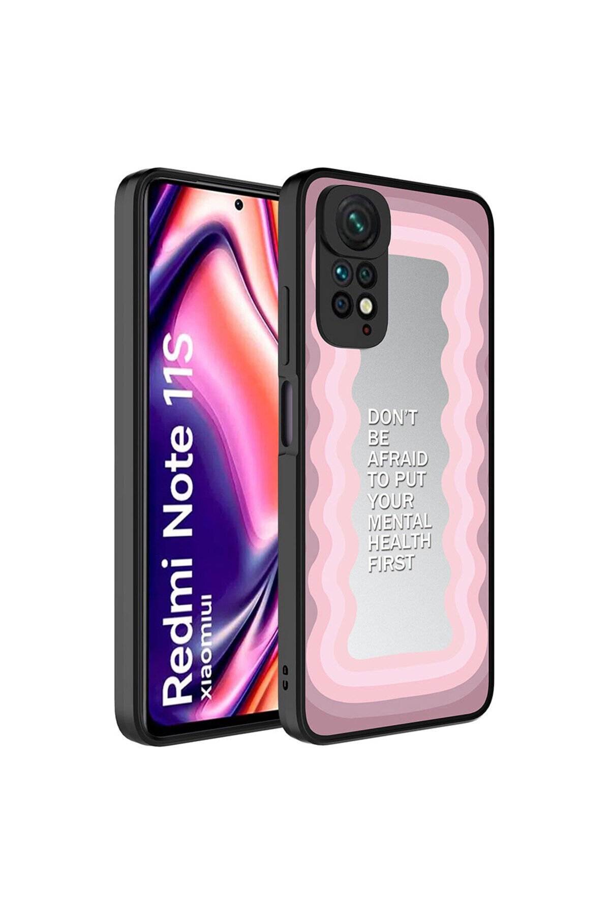 Redmi Note 11S Global Kılıf Aynalı Desenli Kamera Korumalı Parlak BSAY Mirror Kapak - Ayna Ayna