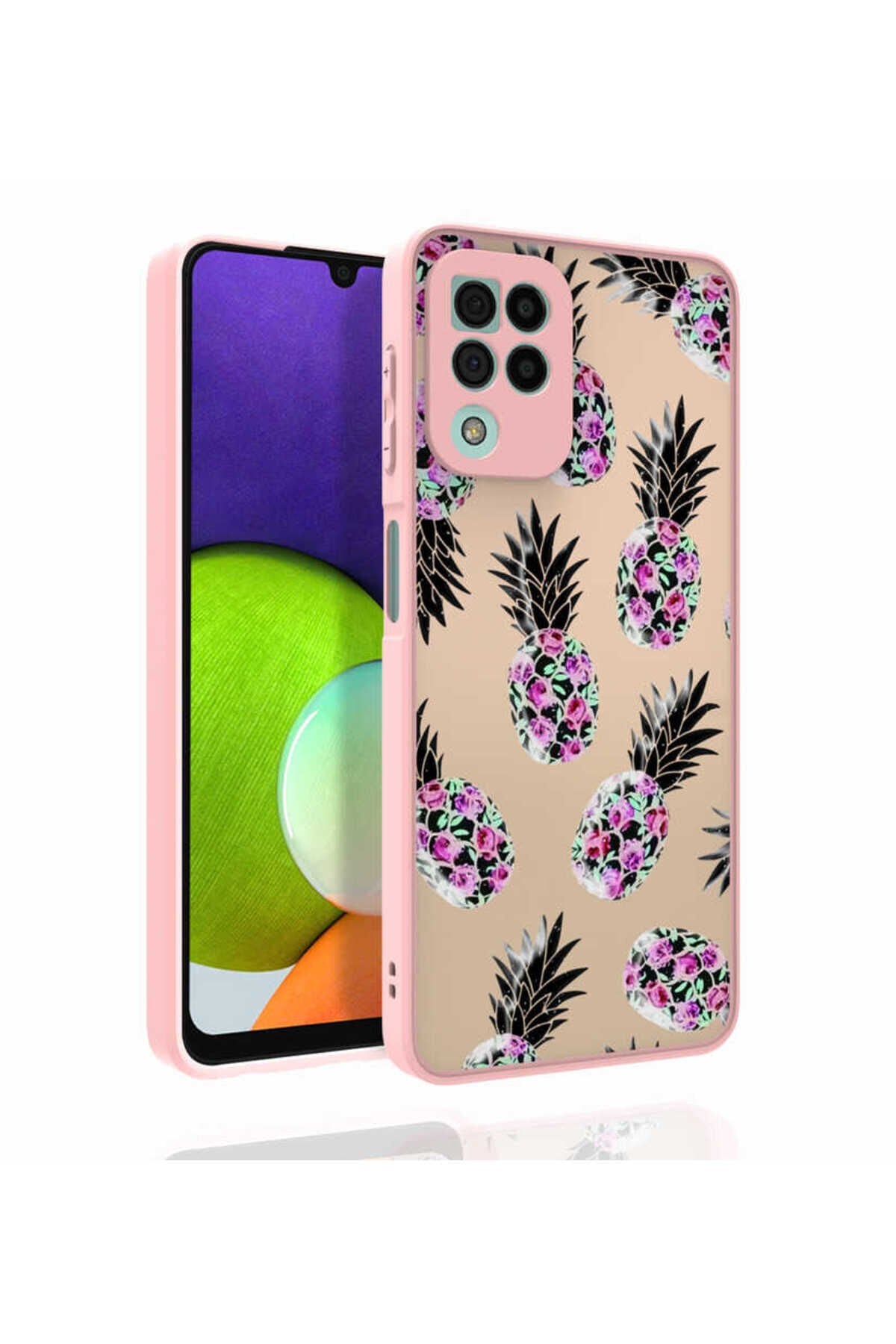 Galaxy M32 Kılıf Desenli Kamera Korumalı Parlak BSAY Nora Kapak - NO6 No1