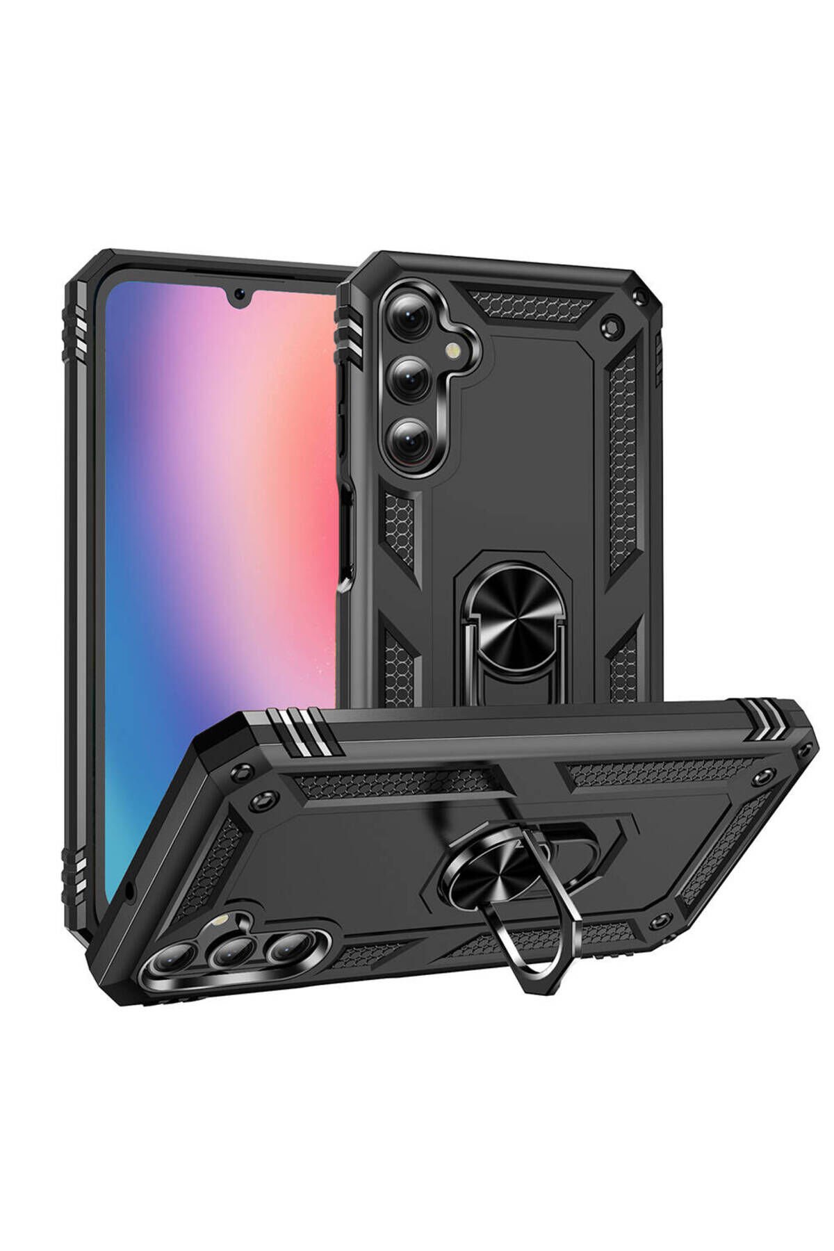Galaxy A25 Kılıf BSAY Vega Kapak - Siyah Kırmızı