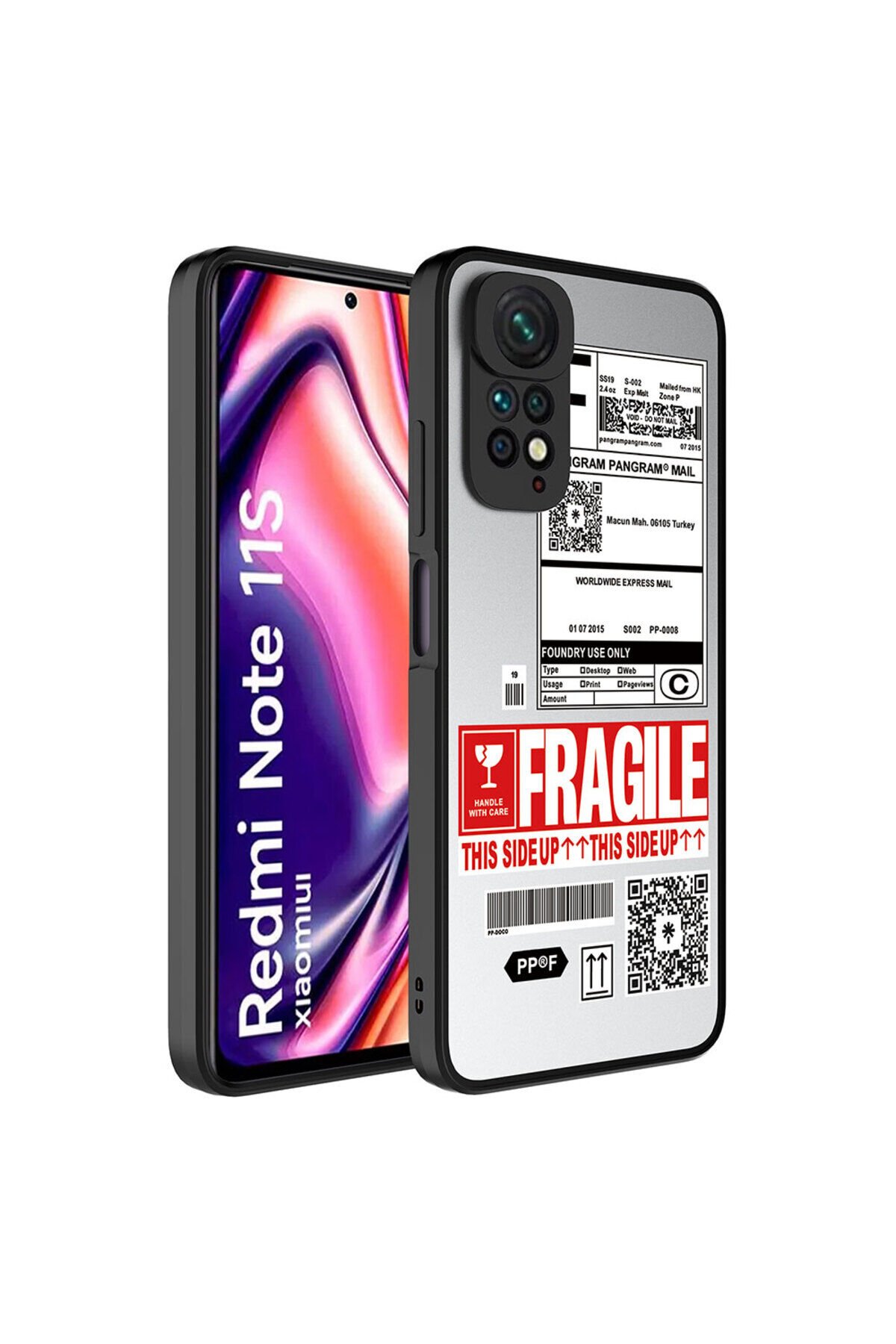 Redmi Note 11S Global Kılıf Aynalı Desenli Kamera Korumalı Parlak BSAY Mirror Kapak - Ayna Fragile