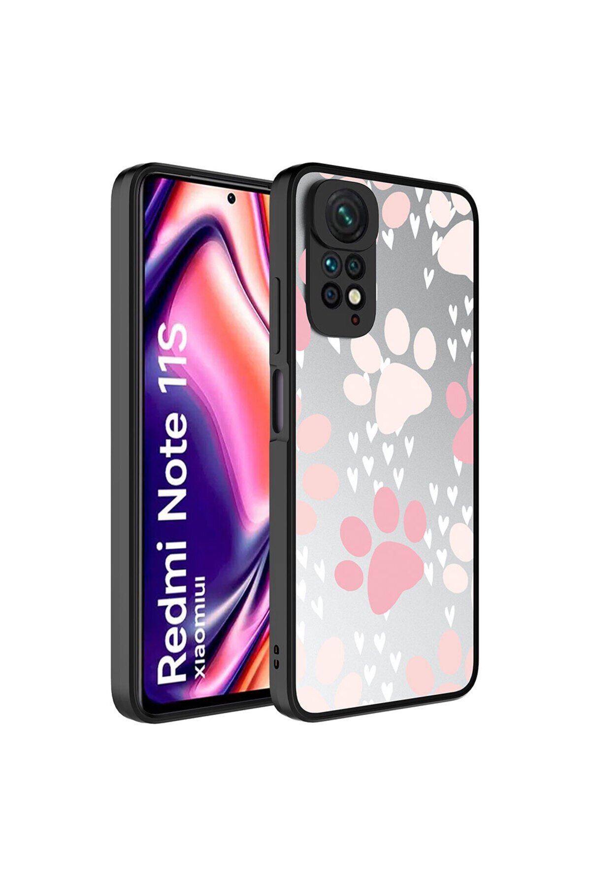 Redmi Note 11S Global Kılıf Aynalı Desenli Kamera Korumalı Parlak BSAY Mirror Kapak - Ayna Pati