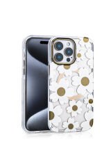 iPhone 15 Pro Max Uyumlu Kılıf Magsafe Şarj Özellikli BSAY Papat Kapak-Pembe Kahverengi
