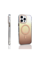 iPhone 16 Pro Max Kılıf M-safe Şarj Özellikli Transparan Renk Geçişli Zore Toros Kapak - Siyah
