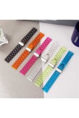 Huawei GT2 42mm Uyumlu KRD-27 20mm BSAY Kordon-Turuncu Pembe