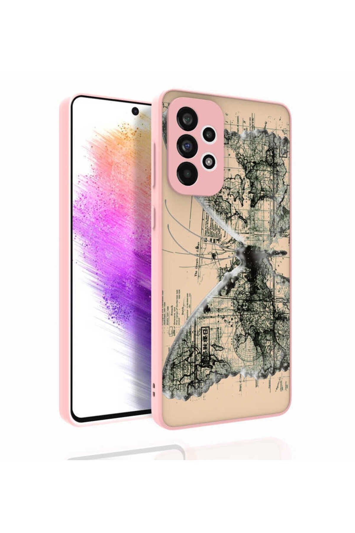 Galaxy A73 Kılıf Desenli Kamera Korumalı Parlak BSAY Nora Kapak - NO1 No4