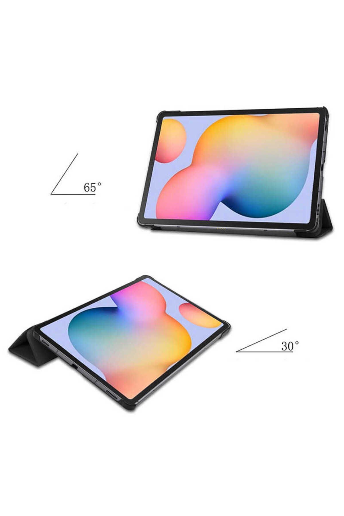 Lenovo Tab M10 Plus TBTB-128F 3. Jenerasyon Uyumlu BSAY Smart Cover Standlı 1-1 Kılıf-Kırmızı Kırmızı
