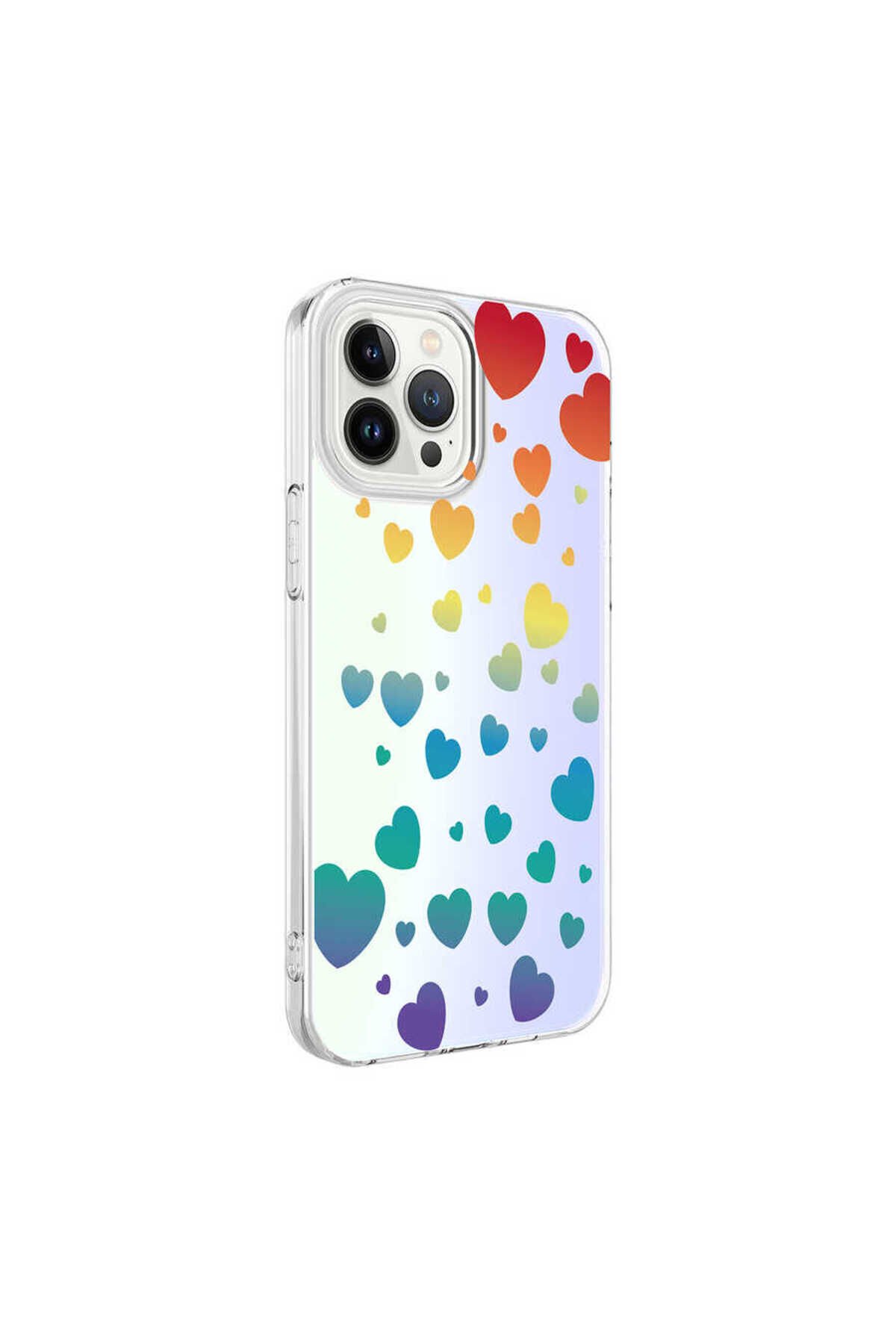 iPhone 13 Pro Max Uyumlu BSAY M-Blue Desenli Kılıf-Heart No3 Heart No3