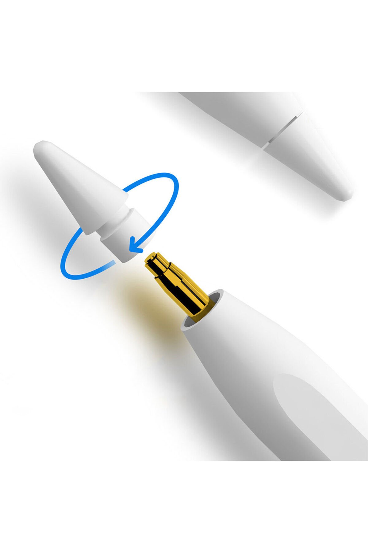 BSAY Pencil 11 Palm-Rejection Magnetik Şarj ve Eğim Özellikli Dokunmatik Çizim Kalemi-Beyaz Beyaz