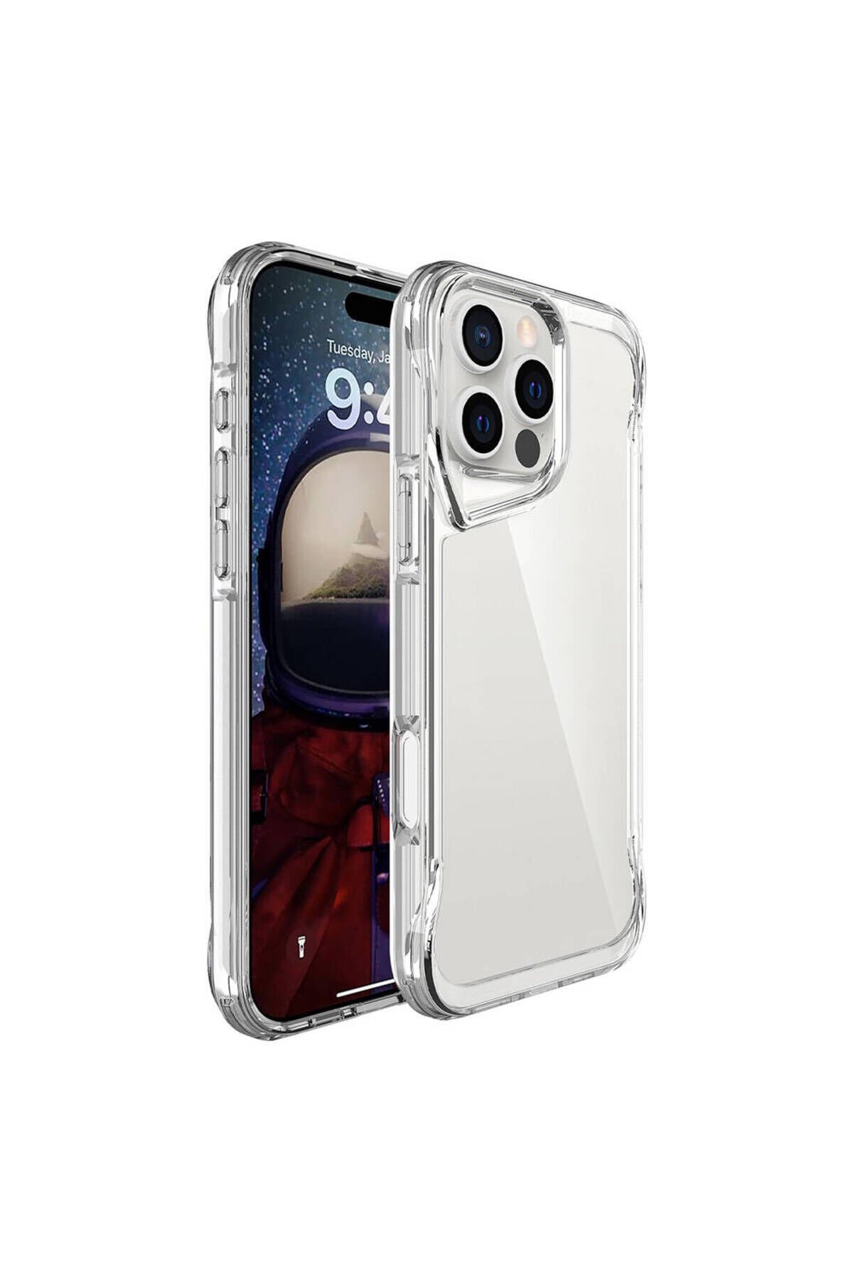 iPhone 16 Pro Kılıf ZPRB T-Max Kapak - Şeffaf Şeffaf