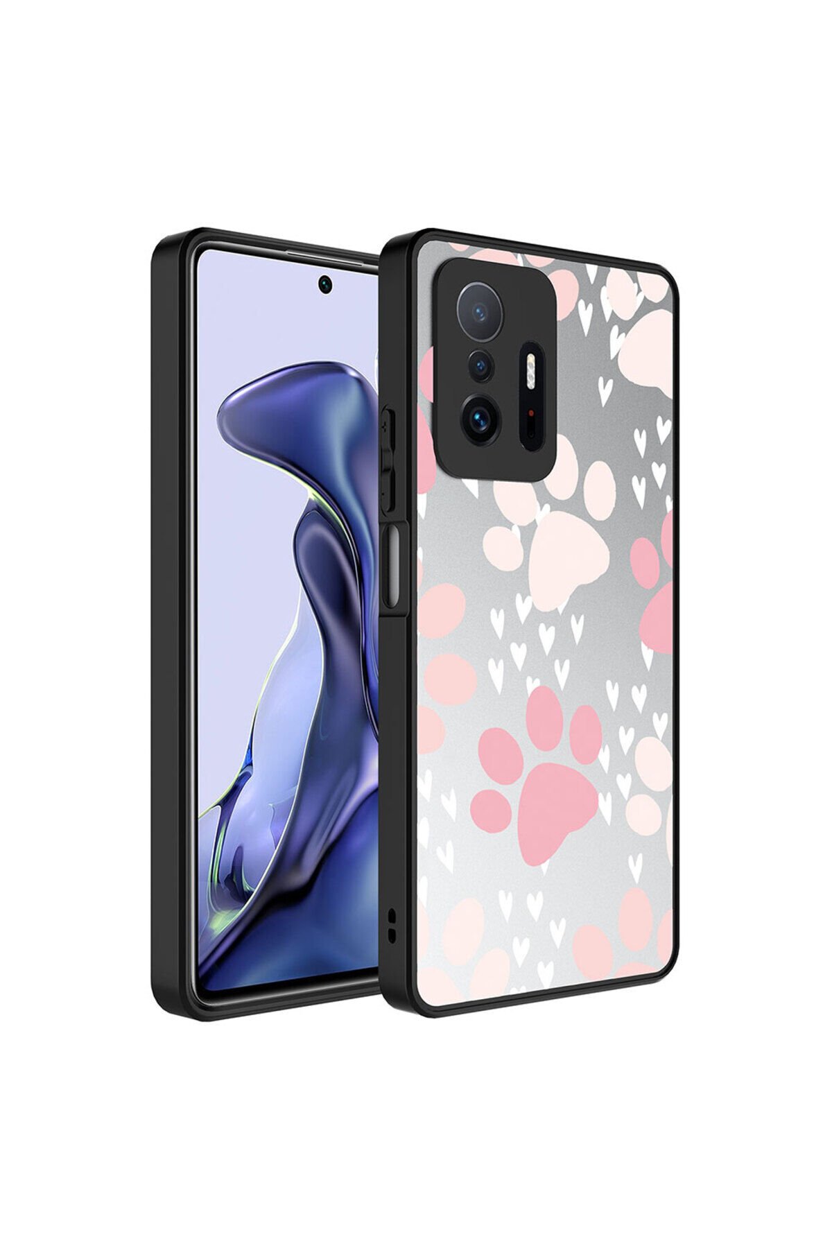 Mi 11T Pro 5G Kılıf Aynalı Desenli Kamera Korumalı Parlak BSAY Mirror Kapak - Yazı Yazı