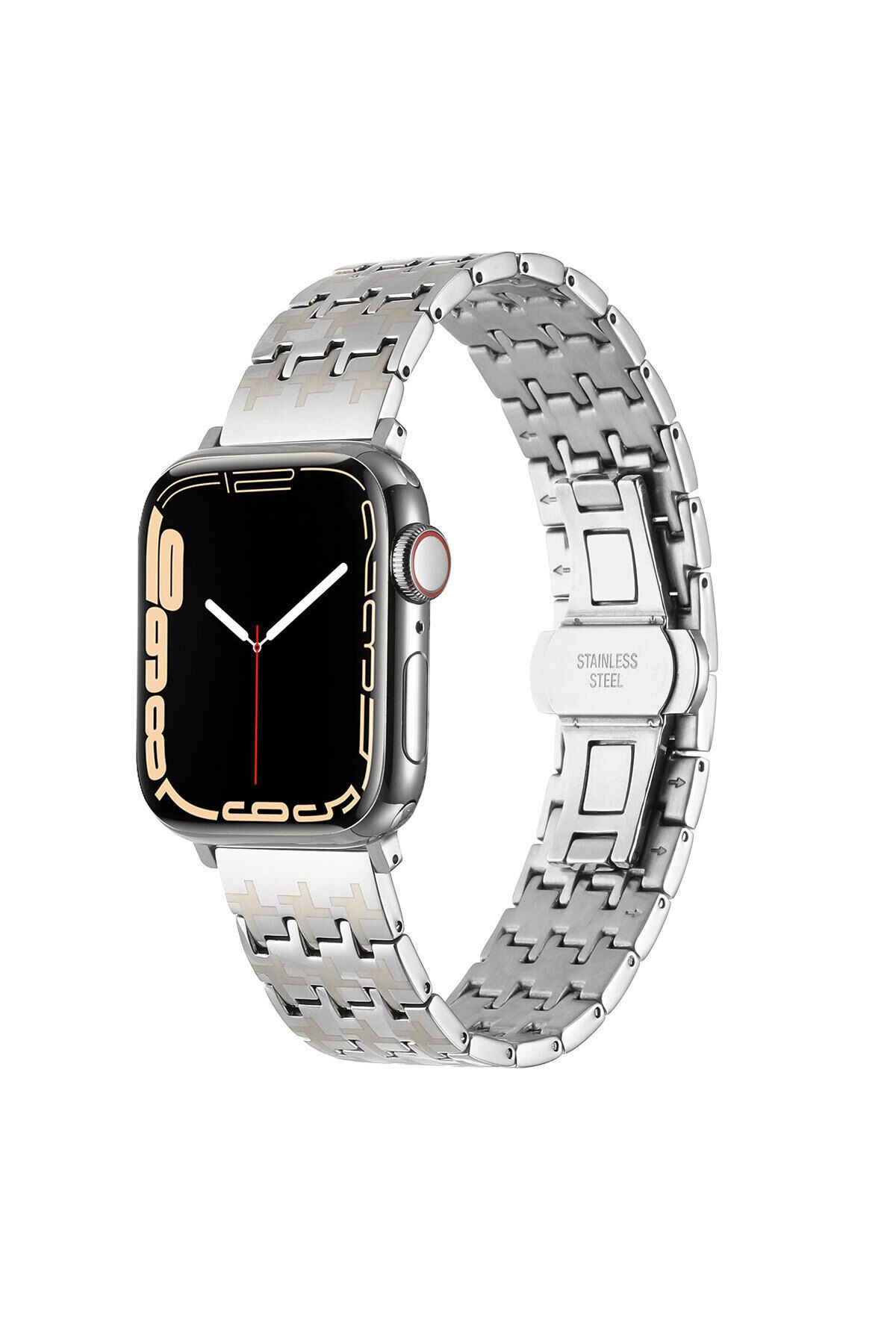 Watch 42mm Uyumlu KRD-86 Metal BSAY Kordon-Siyah Gümüş