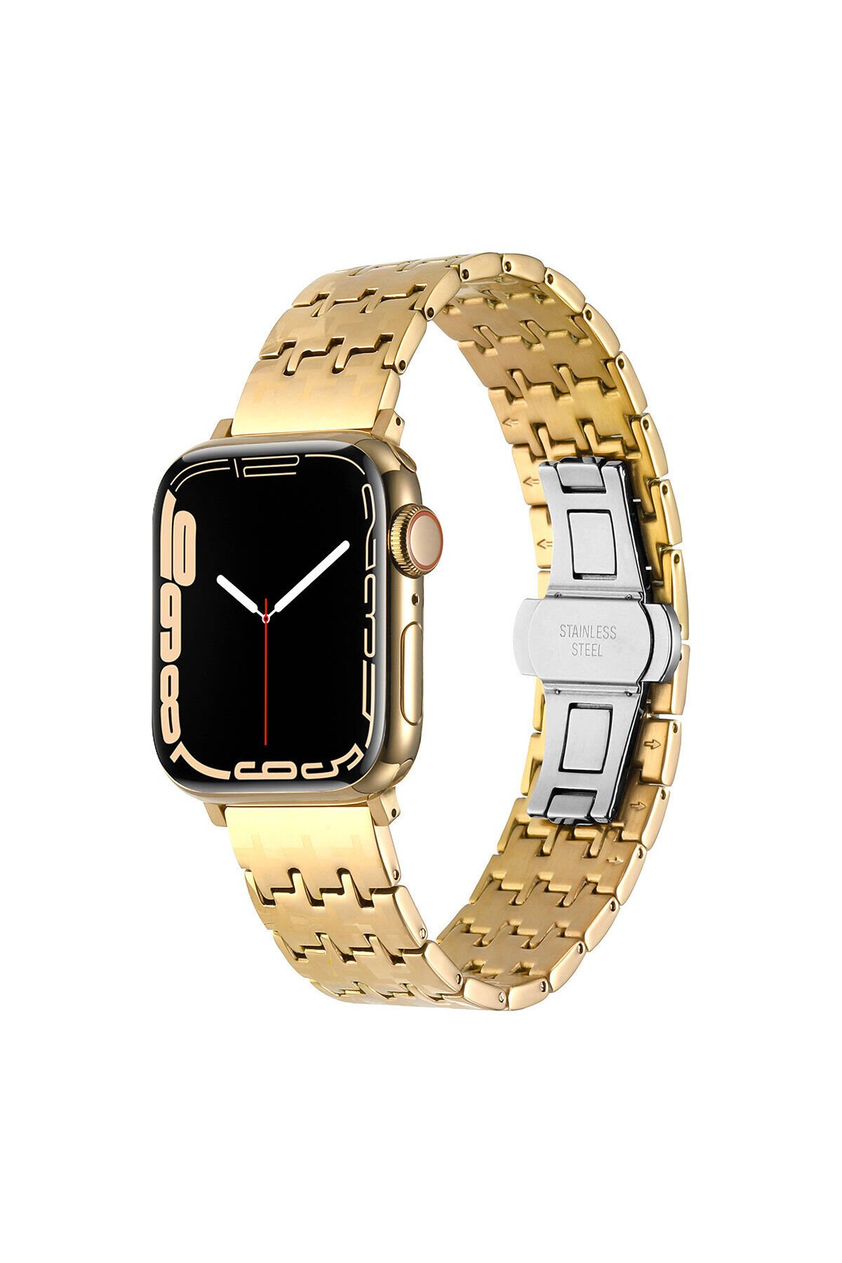 Watch 7 45mm Uyumlu KRD-86 Metal BSAY Kordon-Siyah Gümüş