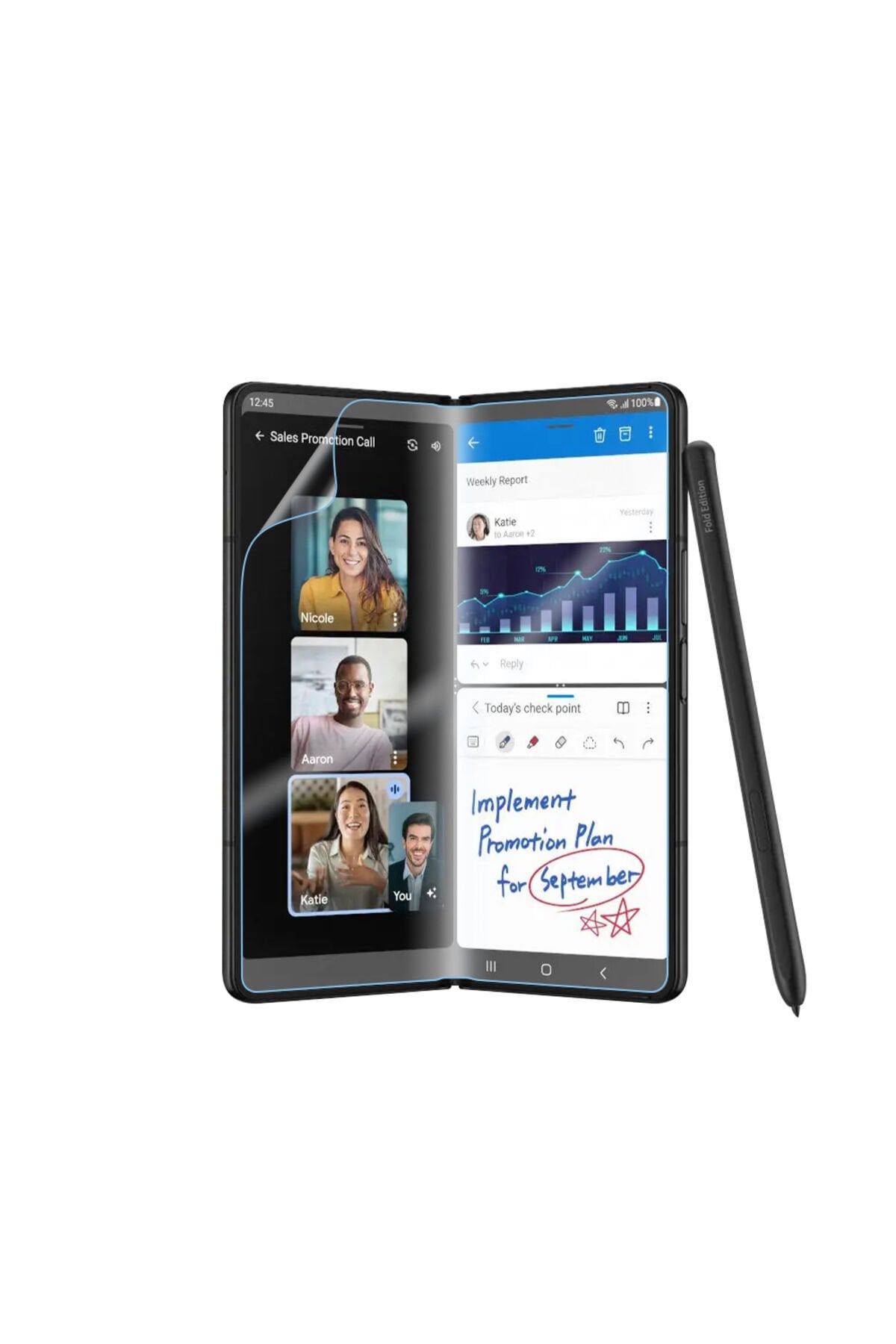 Galaxy Z Fold 2 Uyumlu BSAY Hizalama Aparatlı S-Fit Body Ekran Koruyucu