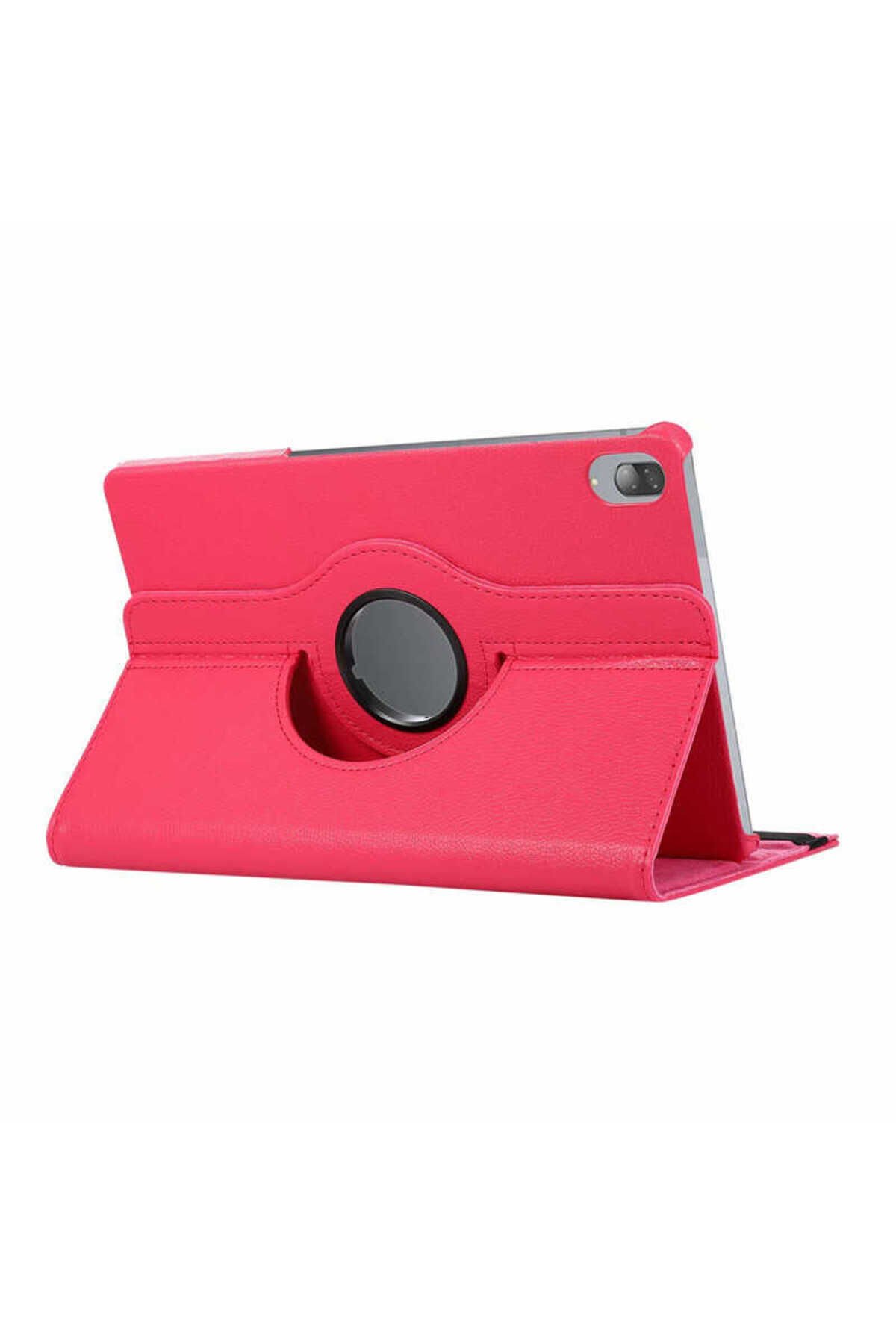 Lenovo Tab P11 Pro 11.2'' 2.Nesil Uyumlu BSAY Dönebilen Standlı Kılıf-Pembe Koyu Pembe Koyu