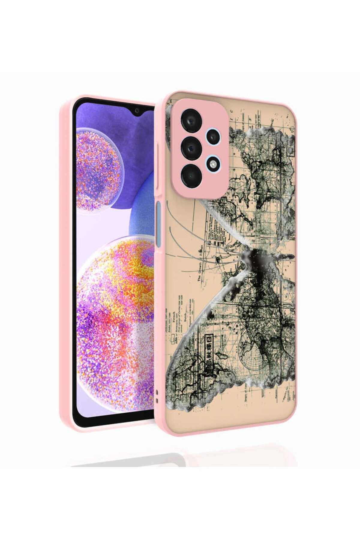 Galaxy A23 Kılıf Desenli Kamera Korumalı Parlak BSAY Nora Kapak - NO5 No5