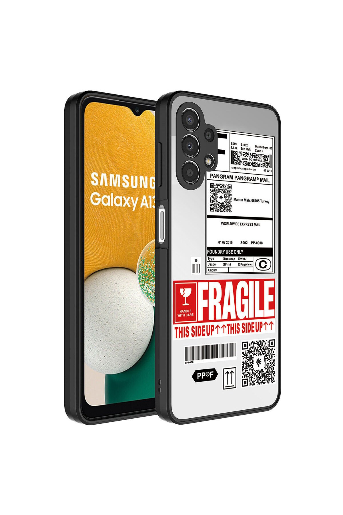 Galaxy A13 4G Kılıf Aynalı Desenli Kamera Korumalı Parlak BSAY Mirror Kapak - Pati Fragile