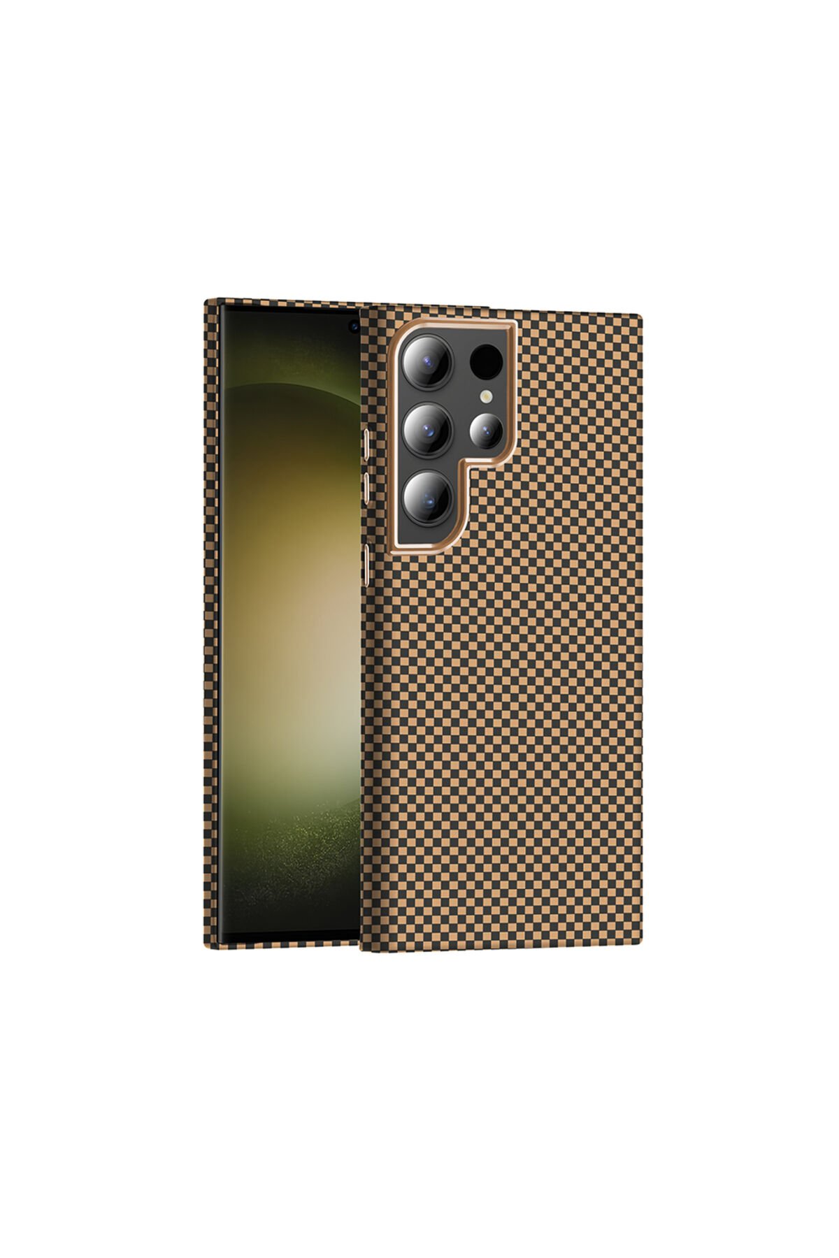 Galaxy S24 Ultra Kılıf M-safe Şarj Özellikli Karbon Fiber Görünümlü BSAY Gros Kapak - Lacivert Desert Titanyum