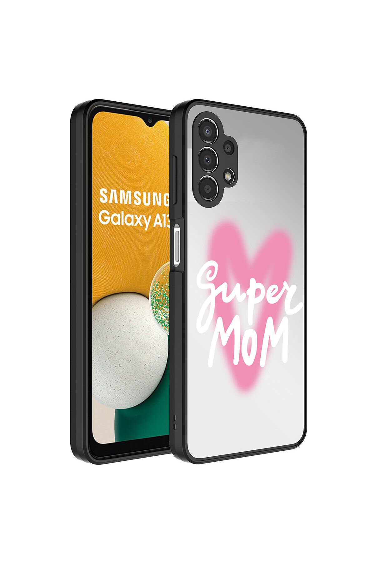 Galaxy A13 4G Kılıf Aynalı Desenli Kamera Korumalı Parlak SBT Mirror Kapak - Süper Anne Süper Anne