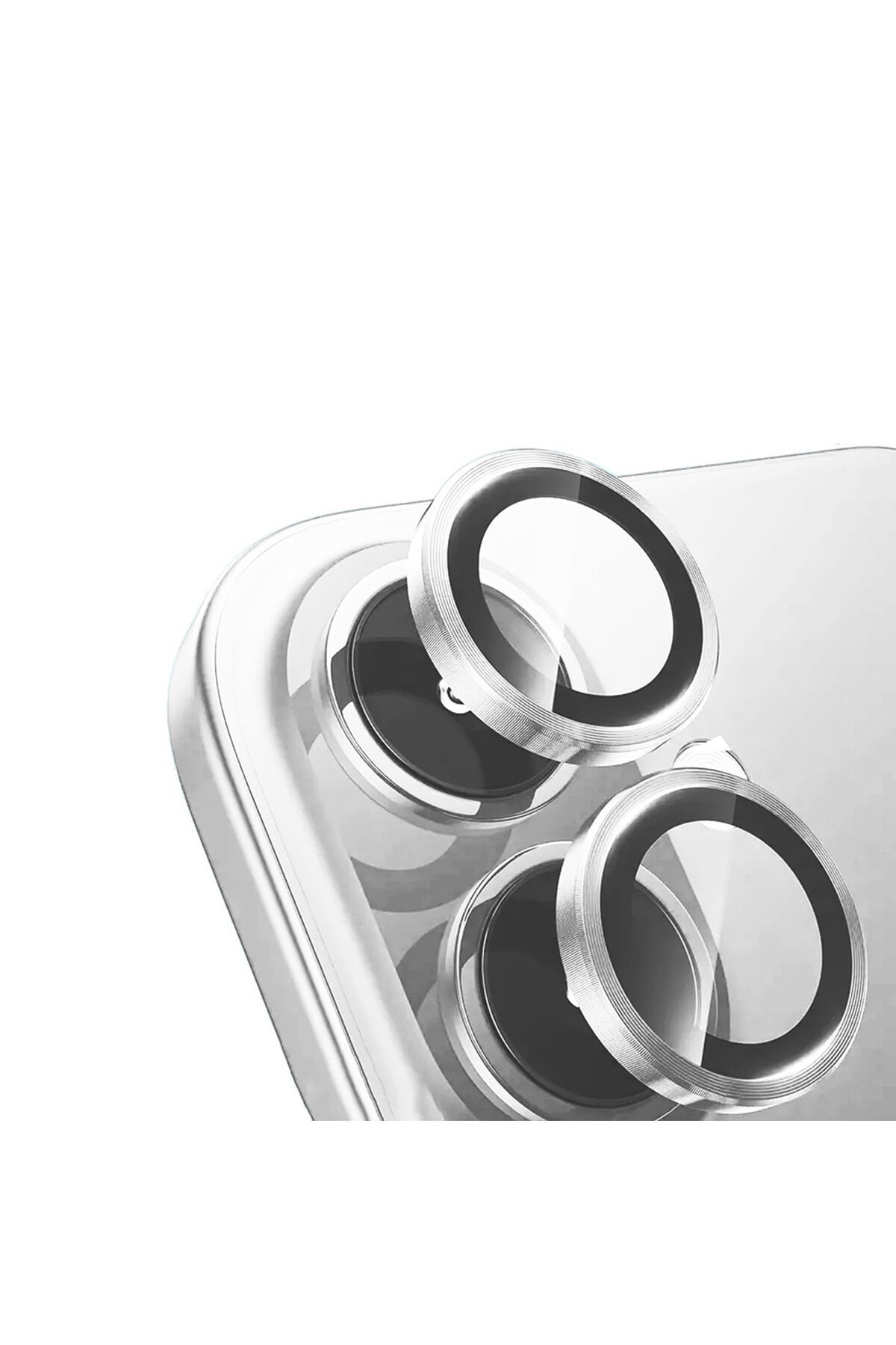 iPhone 16 BSAY Mikro Kamera Lens Koruyucu - Yeşil Gümüş