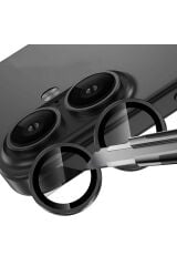 iPhone 16 Plus GZST Mikro Kamera Lens Koruyucu - Gümüş Gümüş