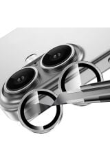 iPhone 16 Plus GZST Mikro Kamera Lens Koruyucu - Gümüş Gümüş