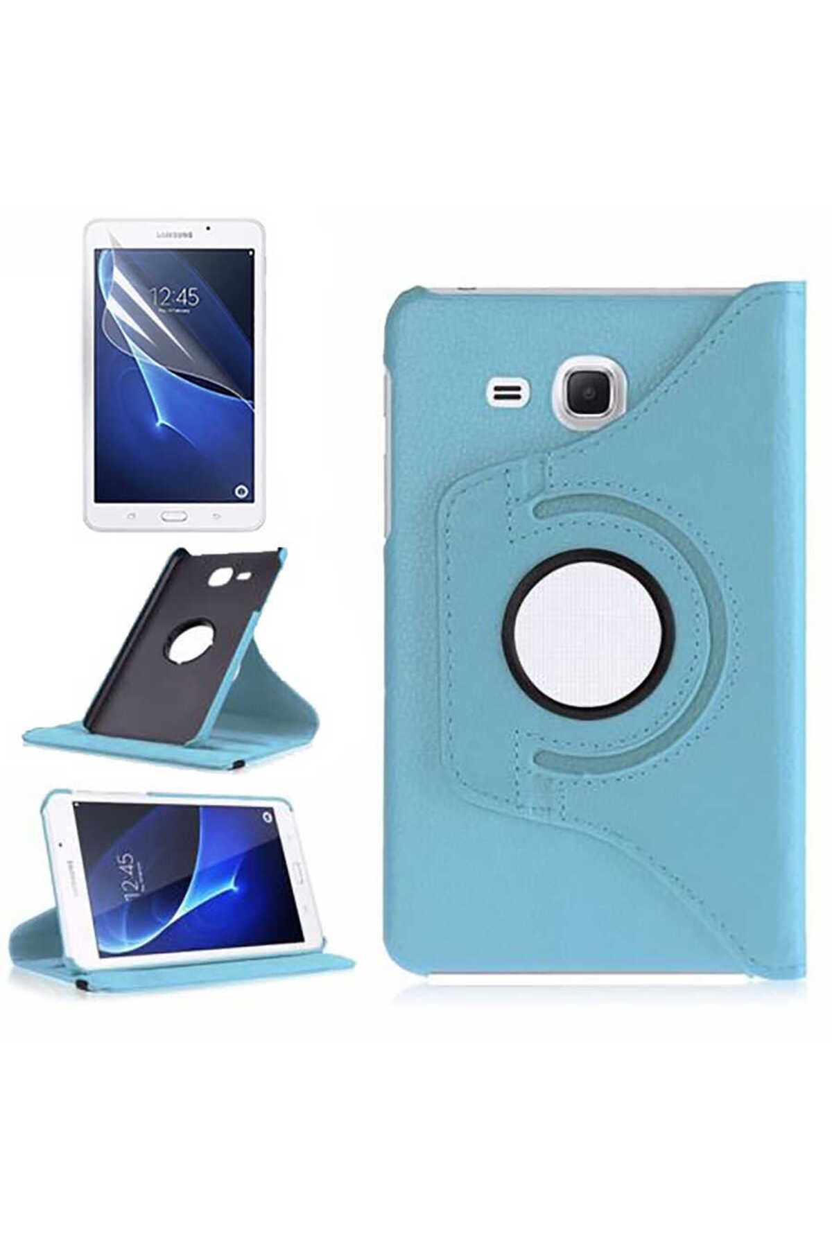 Galaxy Tab 4 T280 Uyumlu Dönebilen Standlı Kılıf-Mavi