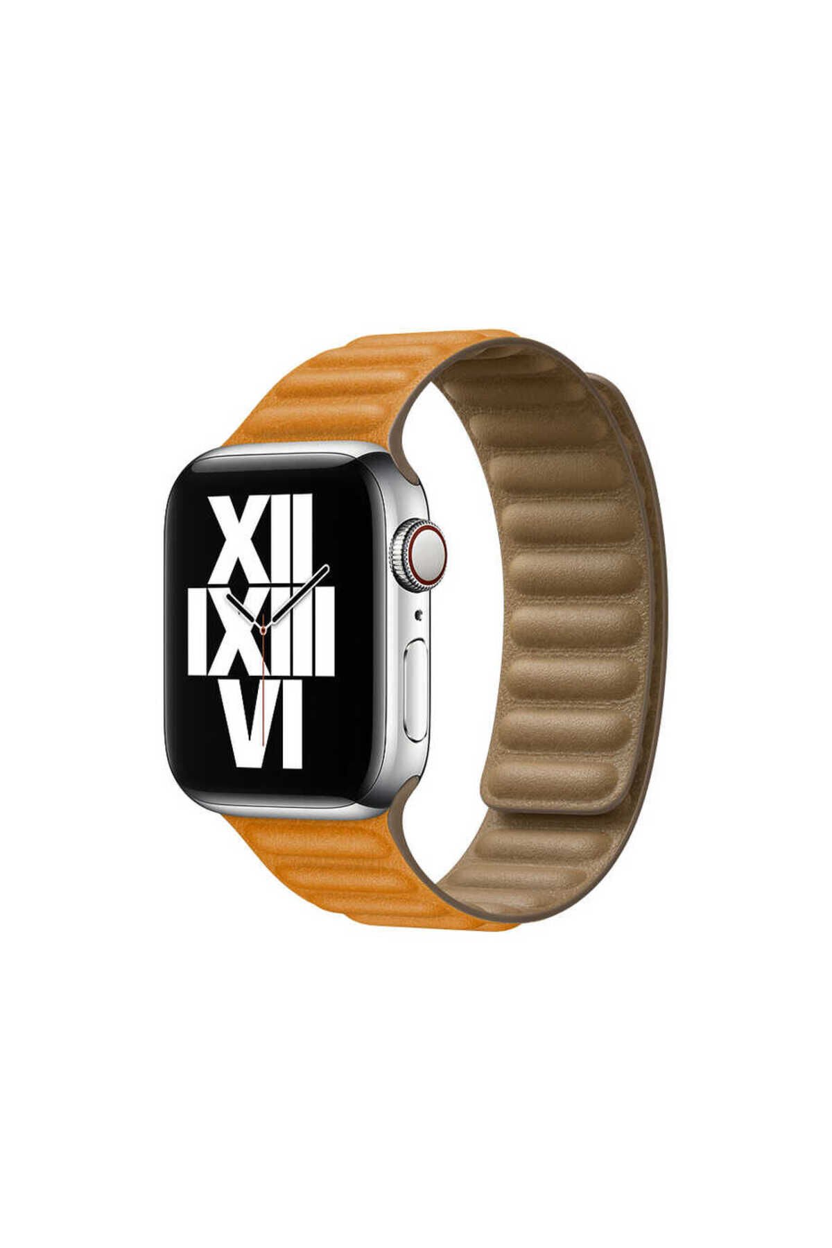 Watch 42mm Uyumlu KRD-34 Deri PRL Kordon Turuncu