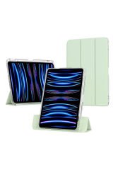 iPad Air 13 2024 Kılıf Magnetik Ayrılabilen Airbagli Uyumlu BSAY Sliding Tablet Kılıfı-Açık Yeşil