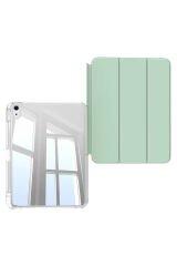 iPad Air 13 2024 Kılıf Magnetik Ayrılabilen Airbagli Uyumlu BSAY Sliding Tablet Kılıfı-Açık Yeşil