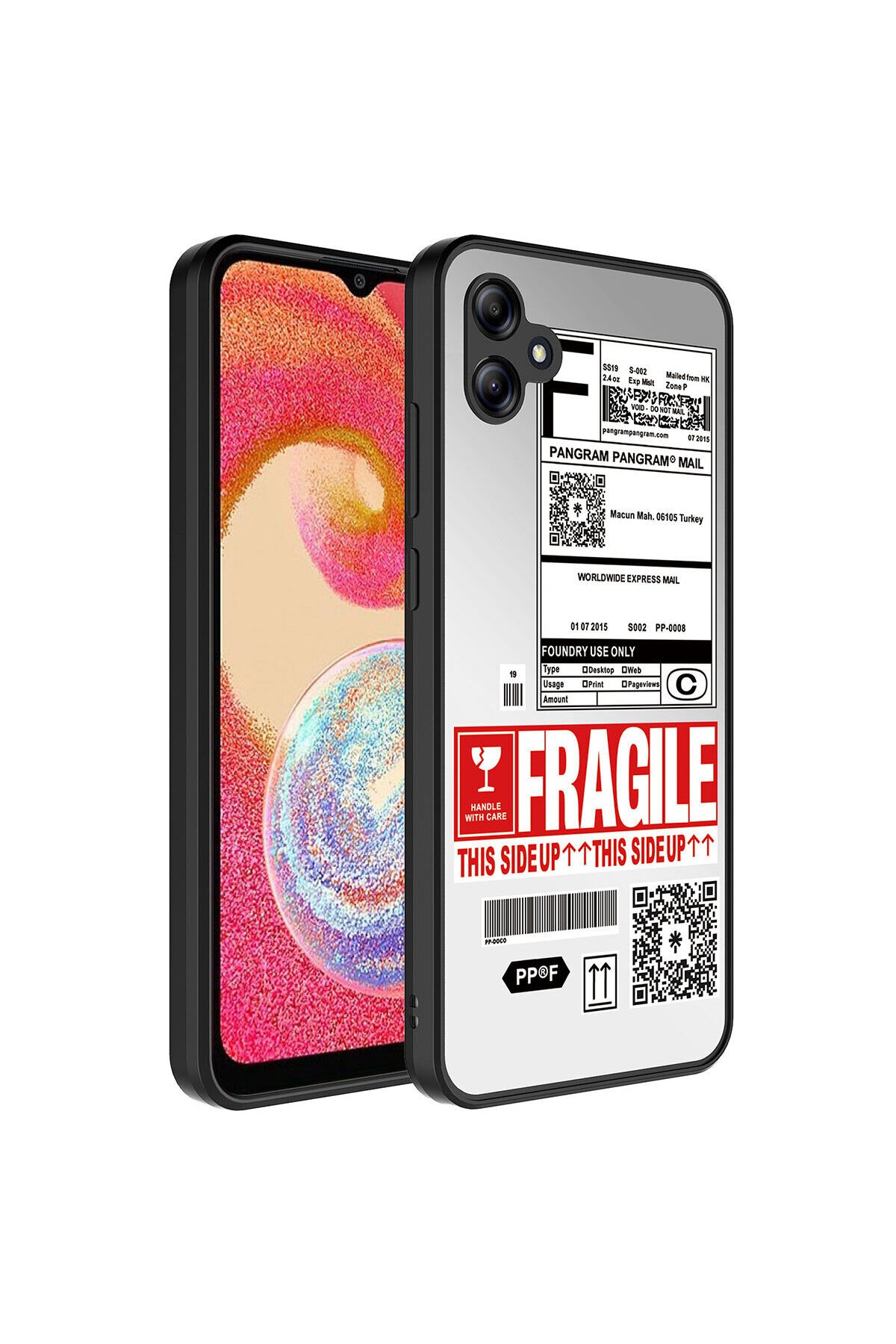 Galaxy A04E Kılıf Aynalı Desenli Kamera Korumalı Parlak BSAY Mirror Kapak - Kalp Fragile
