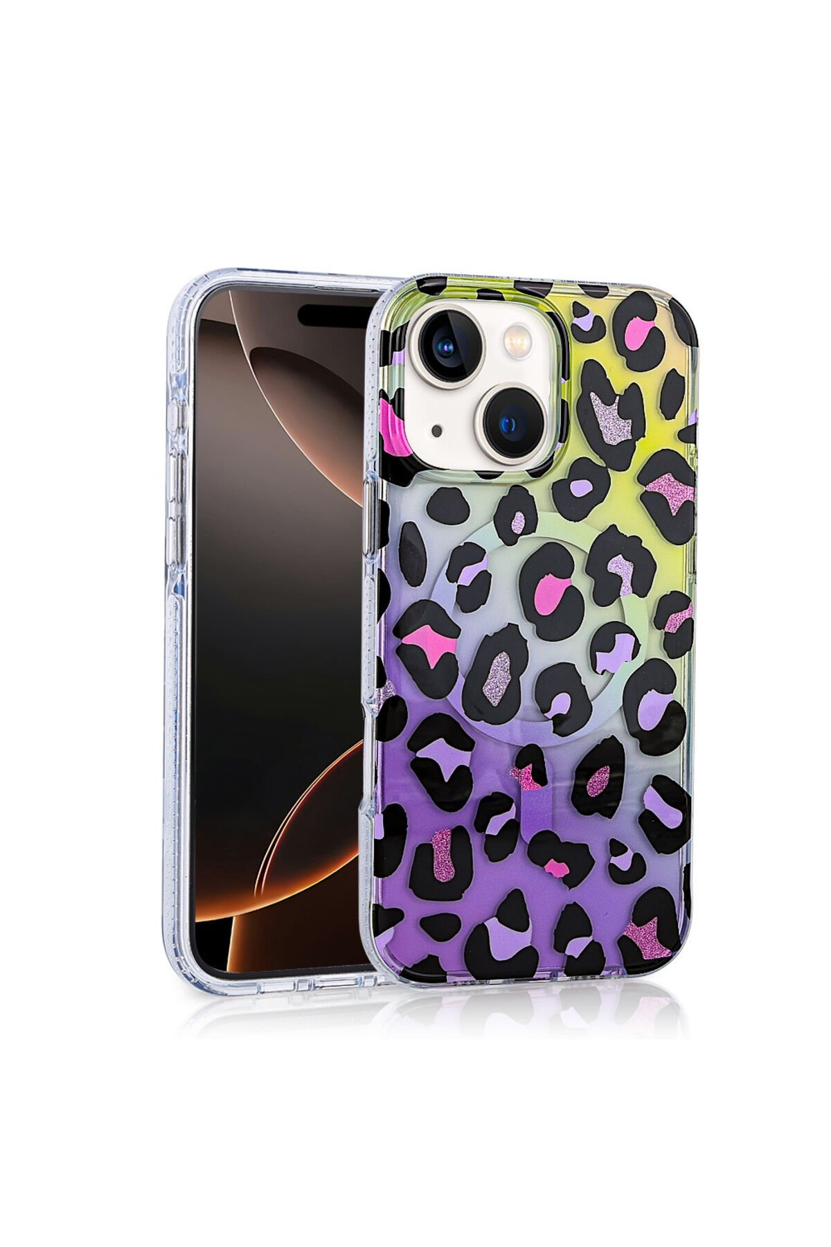 iPhone 14 Uyumlu Kılıf Magsafe Şarj Özellikli BSAY Jago Kapak-Colorful Colorful