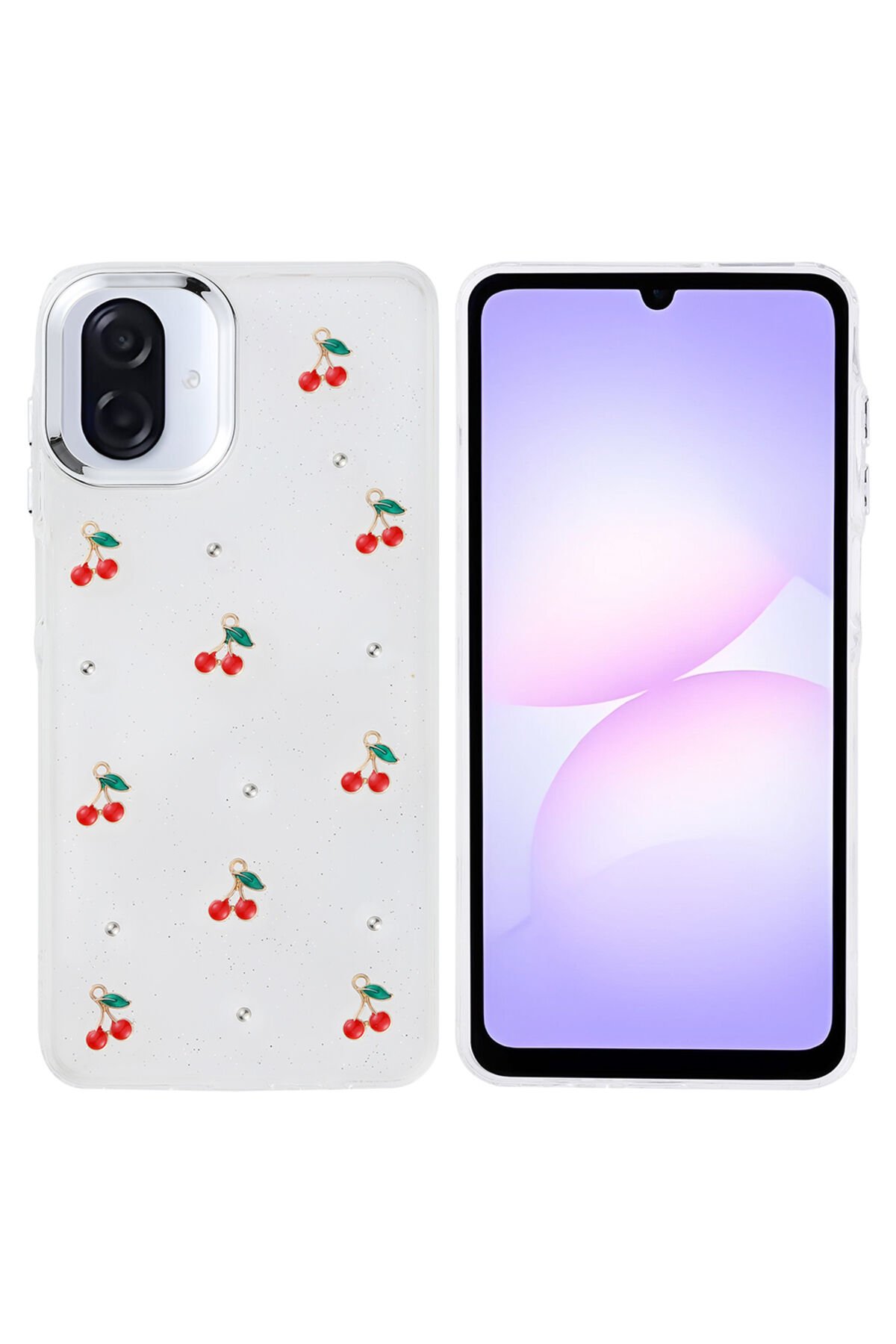 Galaxy A07 Kılıf Airbag Tasarımlı Simli Şeffaf BSAY Kutup Kapak - Fiyonk