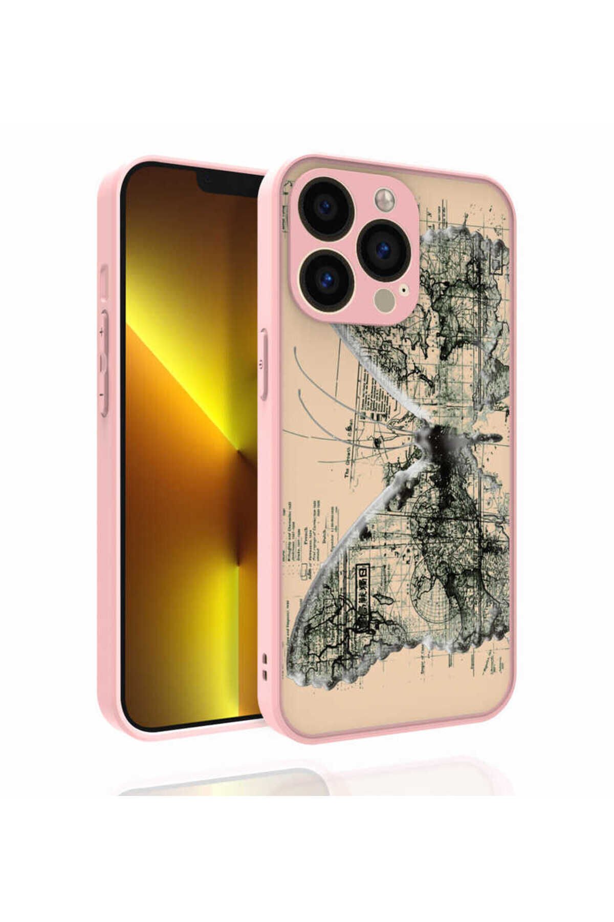 iPhone 13 Pro Max Uyumlu Desenli Kamera Korumalı Parlak Nora Kılıf-NO4