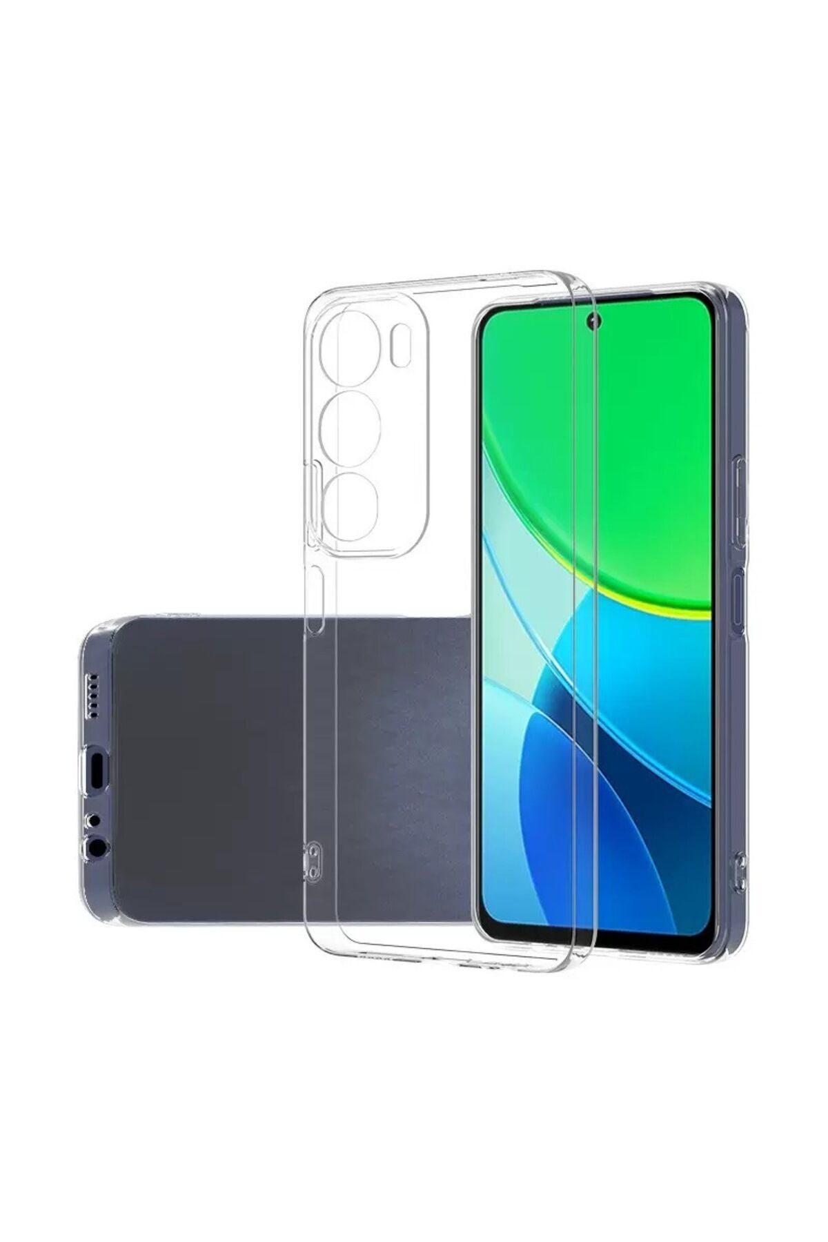 Vivo Y19S Uyumlu Kılıf OMSY Süper Silikon Kapak - Şeffaf Şeffaf