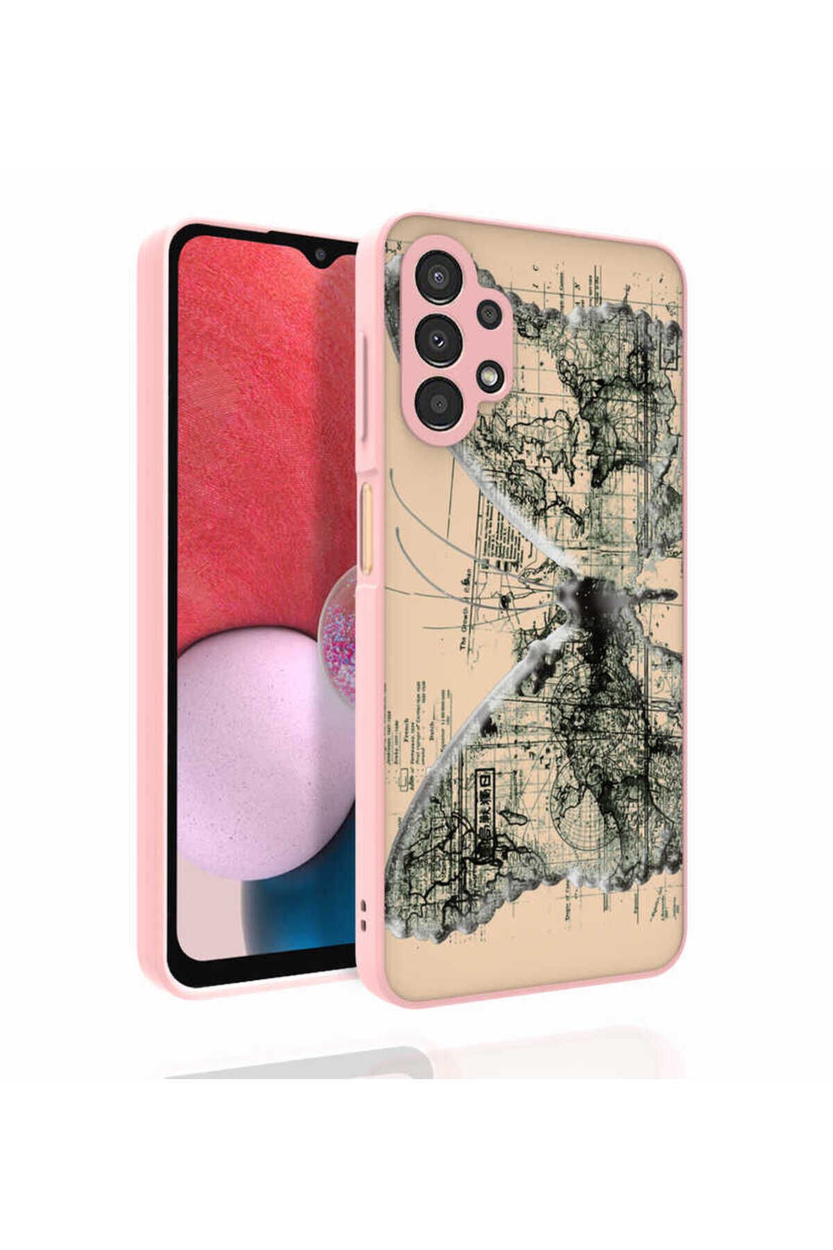 Galaxy A13 4G Kılıf Desenli Kamera Korumalı Parlak BSAY Nora Kapak - NO5 No4