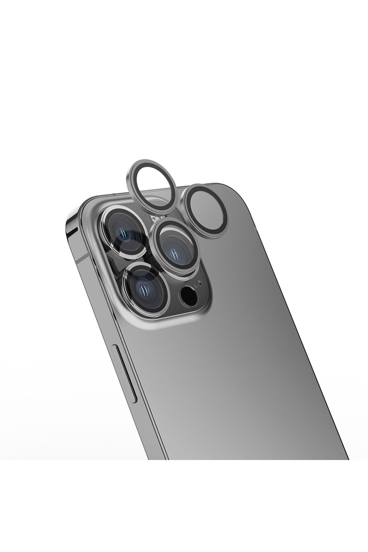 iPhone 16 Pro GZST Mikro Kamera Lens Koruyucu - Gri Gri