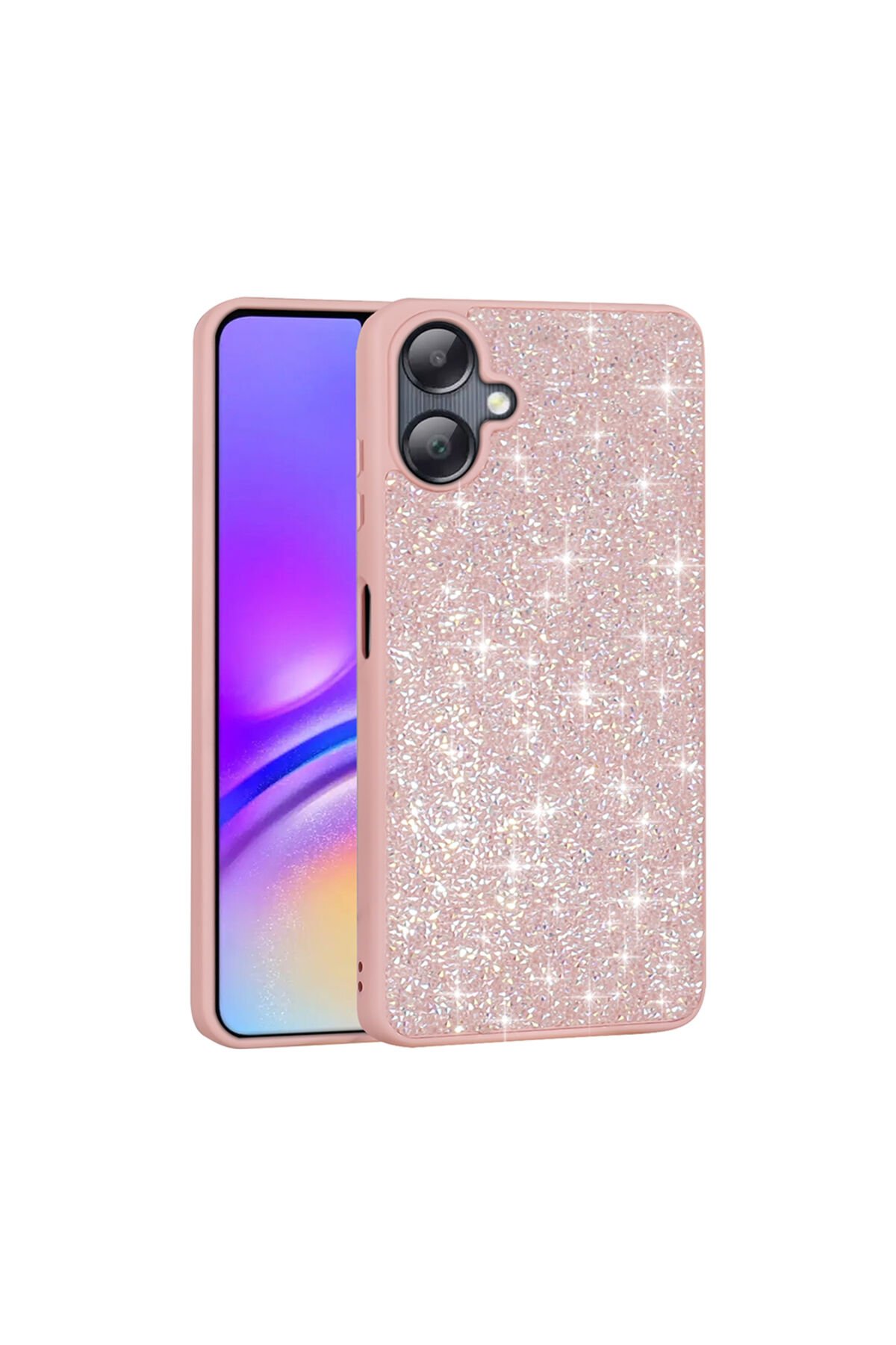 Galaxy A06 Kılıf Parlak Taşlı Tasarım BSAY Pırlanta Kapak - Pembe Pembe