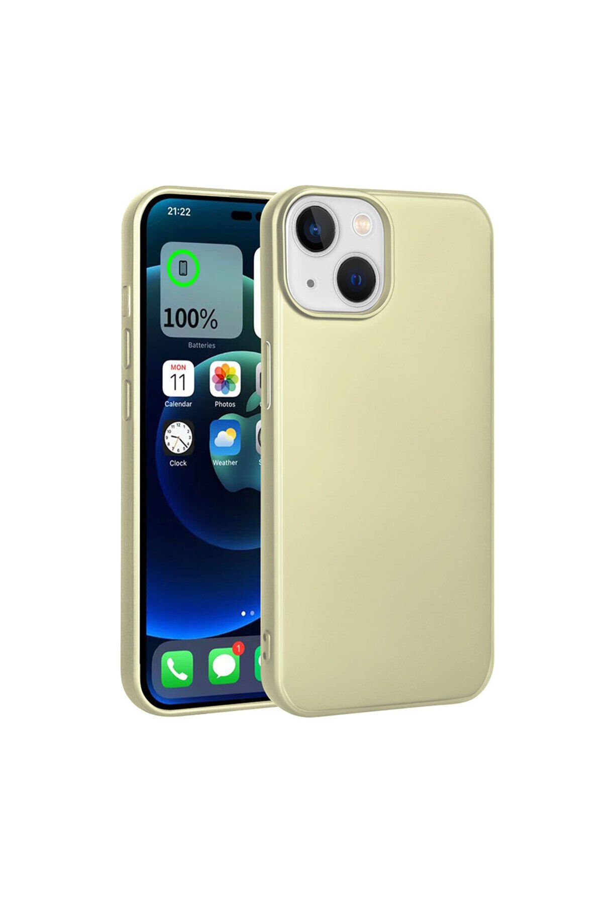 iPhone 15 Plus Uyumlu Premier Silikon Kılıf-Gold