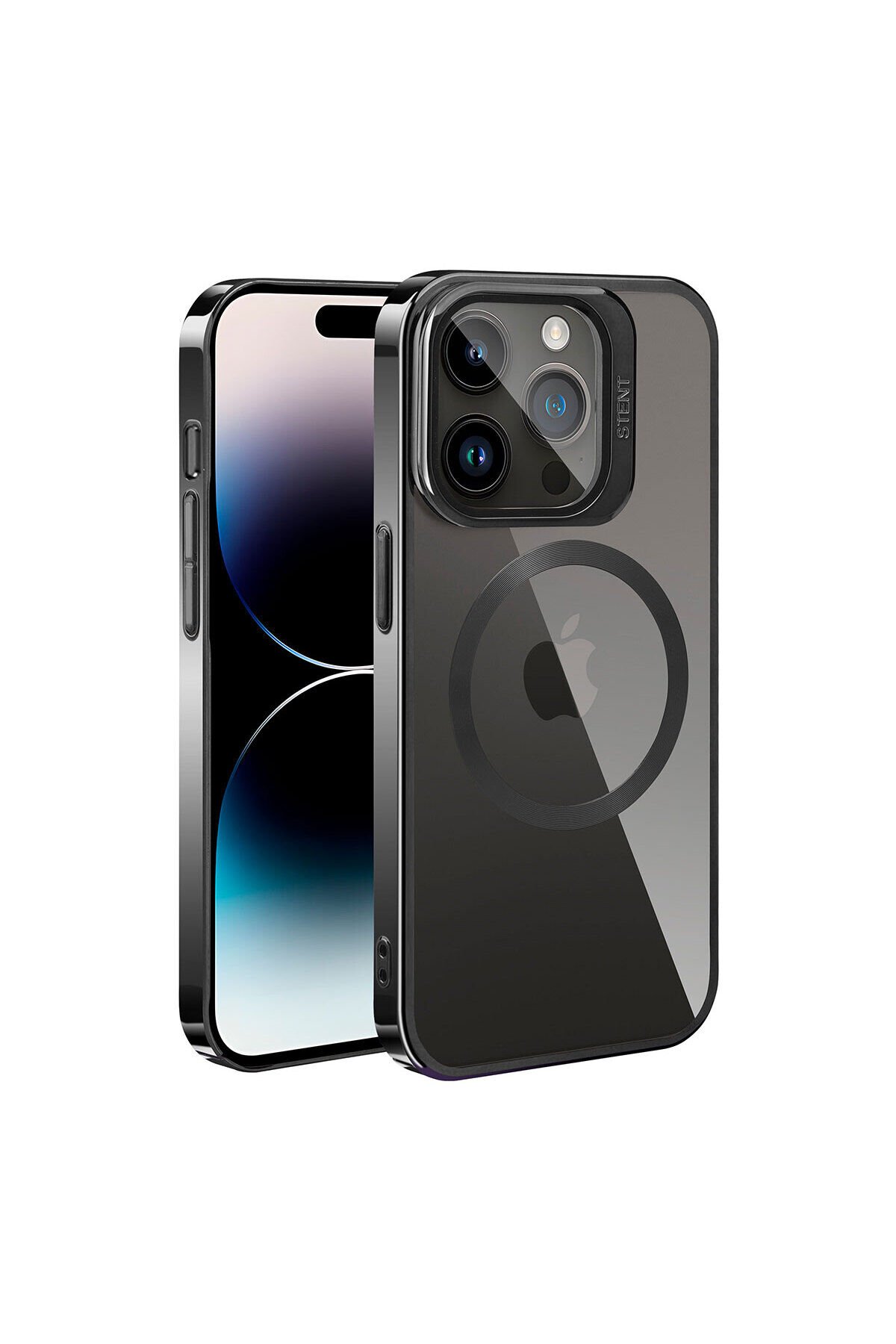 iPhone 14 Pro Uyumlu Magsafe Wireless Şarj Özellikli Standlı BSAY Klon Kılıf-Siyah