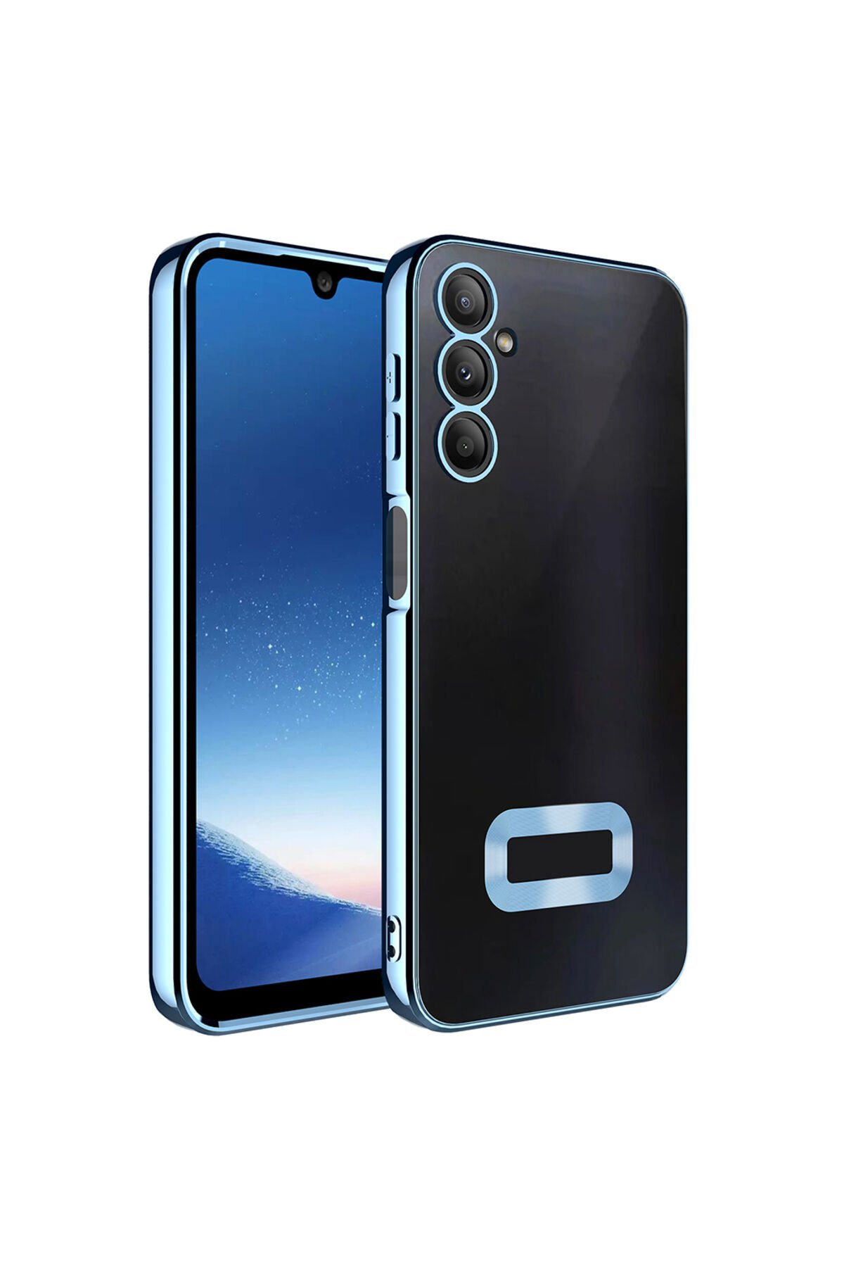 Galaxy A16 Kılıf Kamera Korumalı Logo Gösteren BSAY Omega Kapak - Sierra Mavi