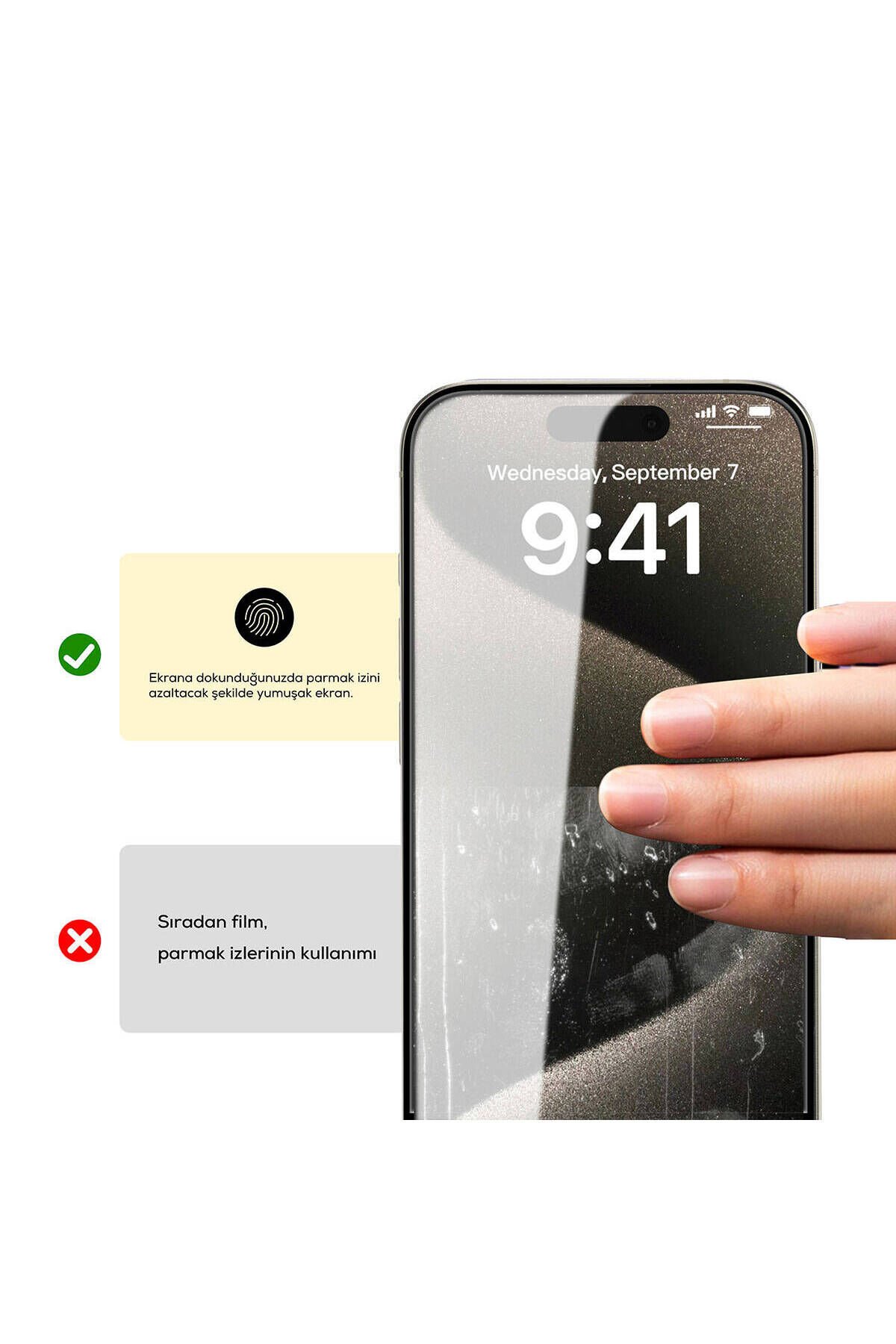 iPhone 15 Pro Uyumlu BSAY Rika Premium Privacy Temperli Cam Ekran Koruyucu