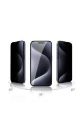 iPhone 15 Pro Uyumlu BSAY Rika Premium Privacy Temperli Cam Ekran Koruyucu