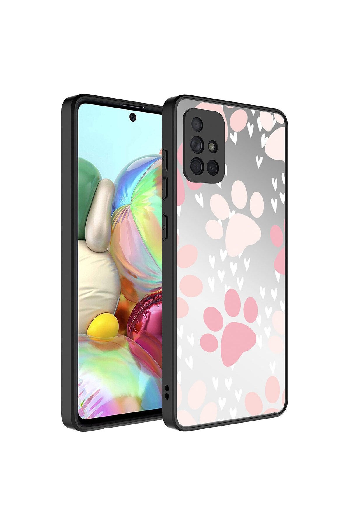 Galaxy A71 Kılıf Aynalı Desenli Kamera Korumalı Parlak BSAY Mirror Kapak - Pati Pati