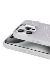 iPhone 15 Pro Uyumlu Kabartma Figürlü Parlak BSAY Eralli Silikon Kılıf-Kelebek Kelebek