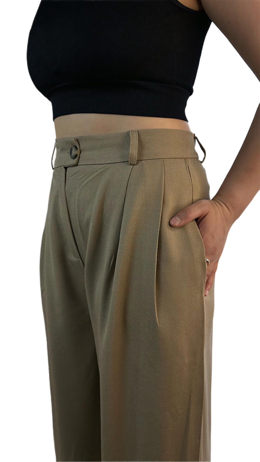 Pamuklu Palazzo Pantolon Camel - M