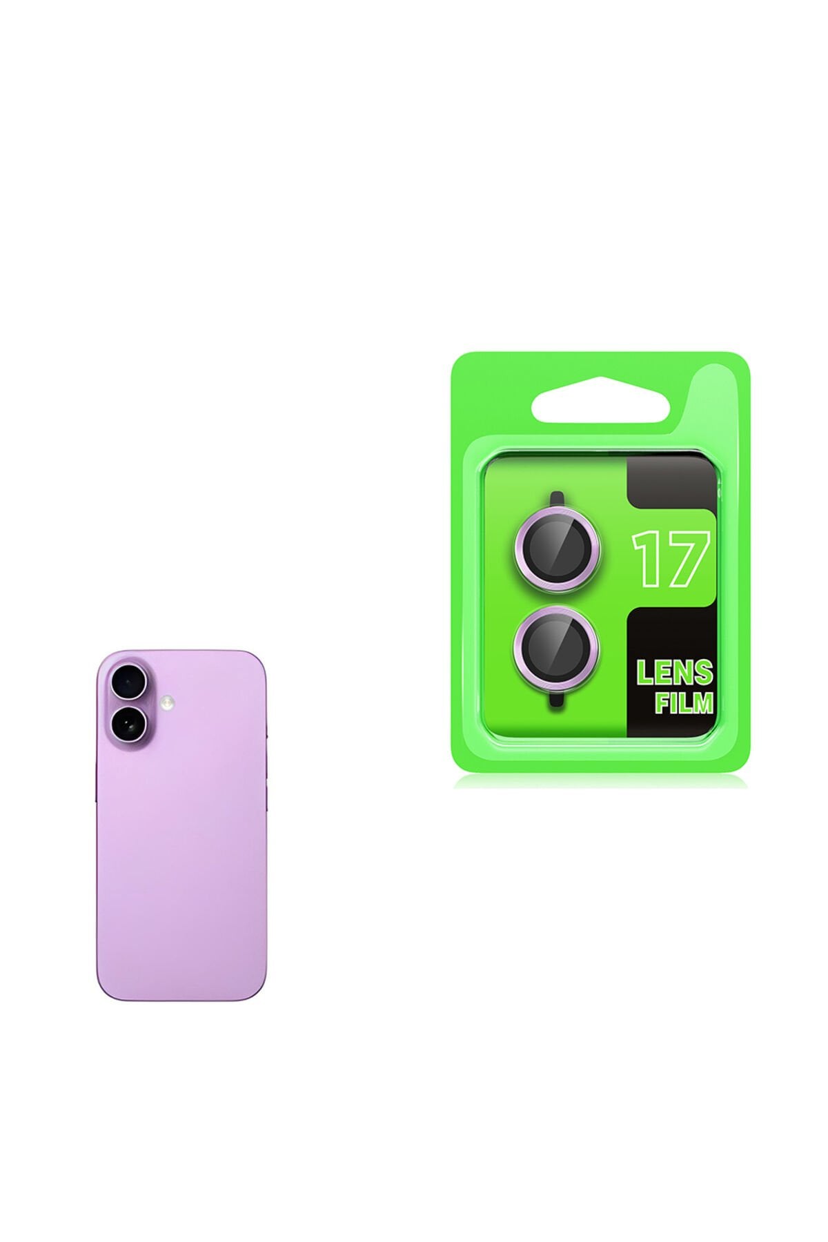 iPhone 17 Zore CL-07 Kamera Lens Koruyucu - Açık Mor Mor