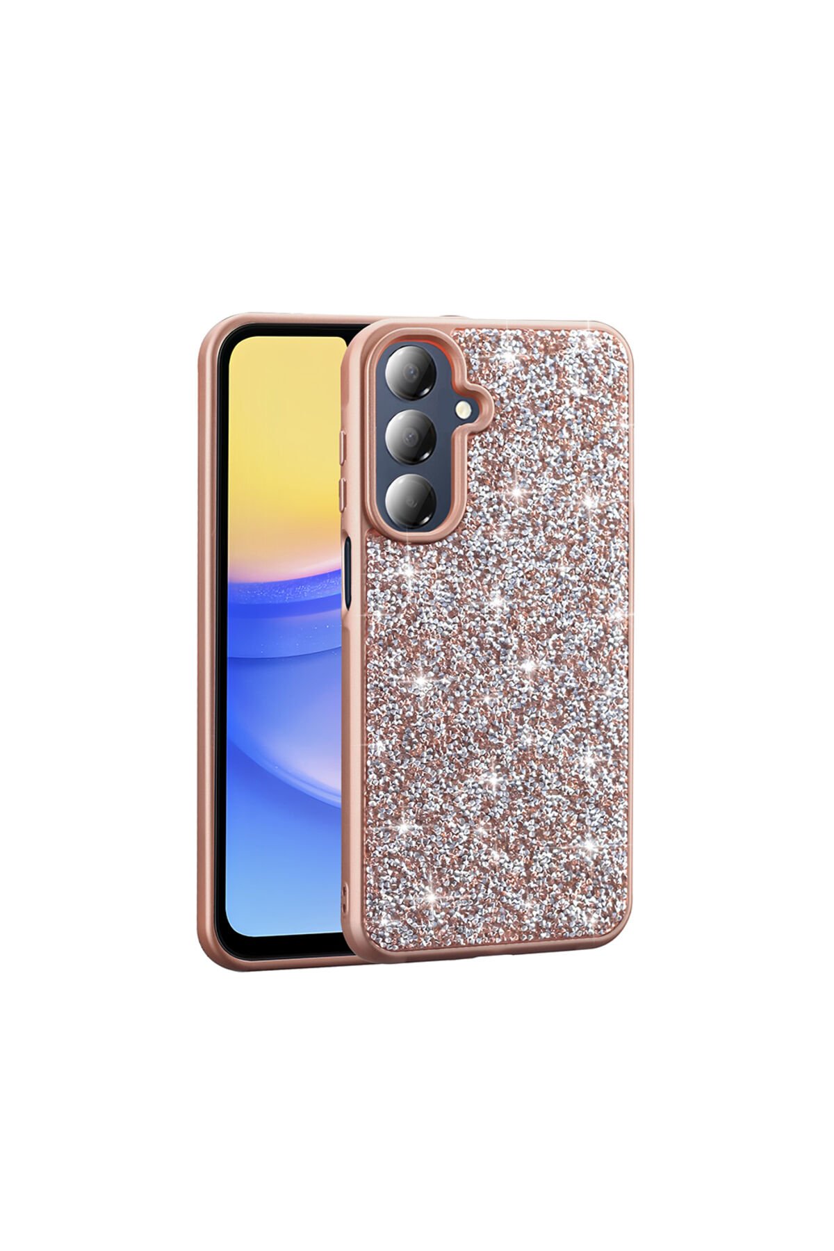 Galaxy A26 Kılıf Parlak Taşlı Tasarım BSAY Pırlanta Kapak - Gold Gold